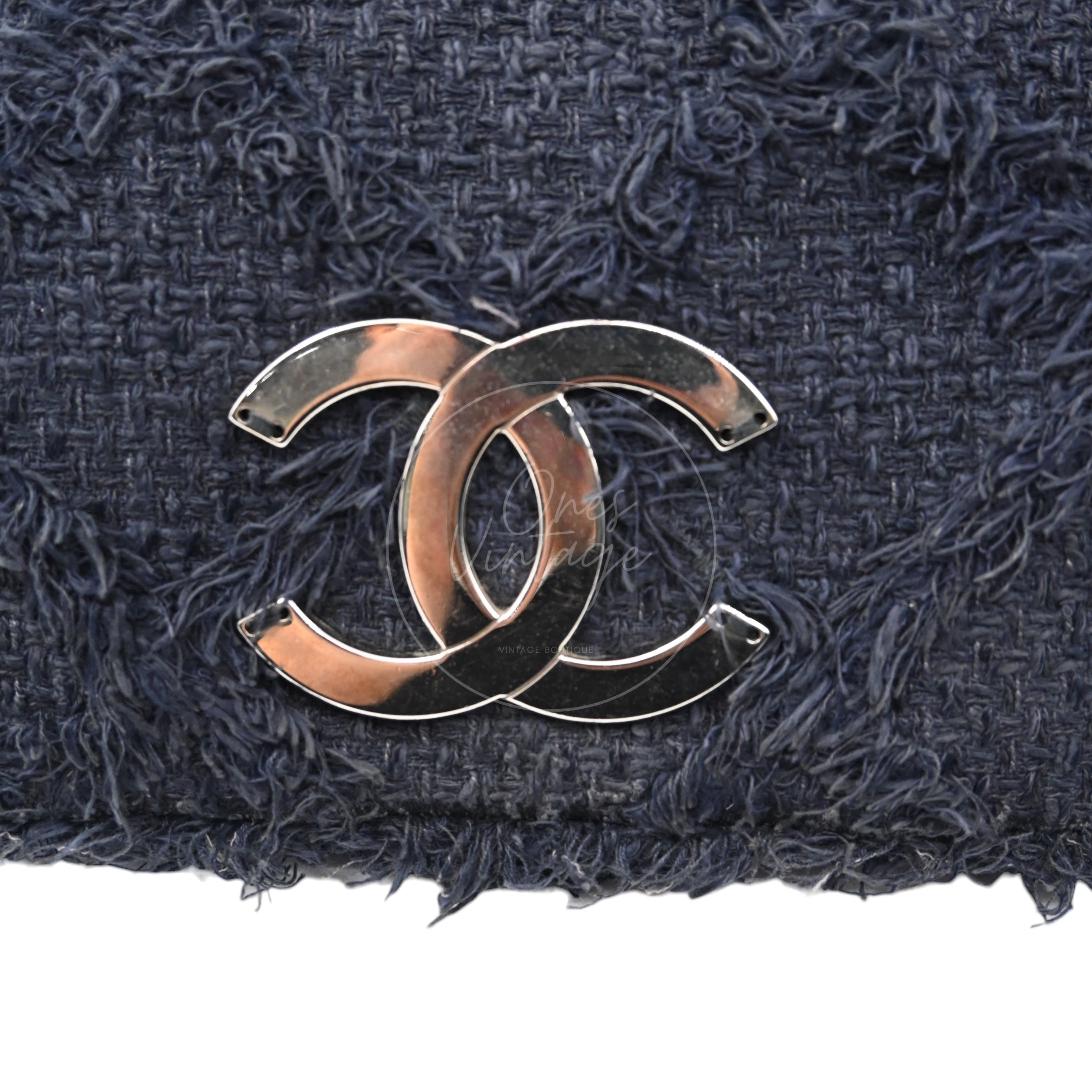 Chanel Tweed Fringe CC Flap Bag SHW Black Series 13
