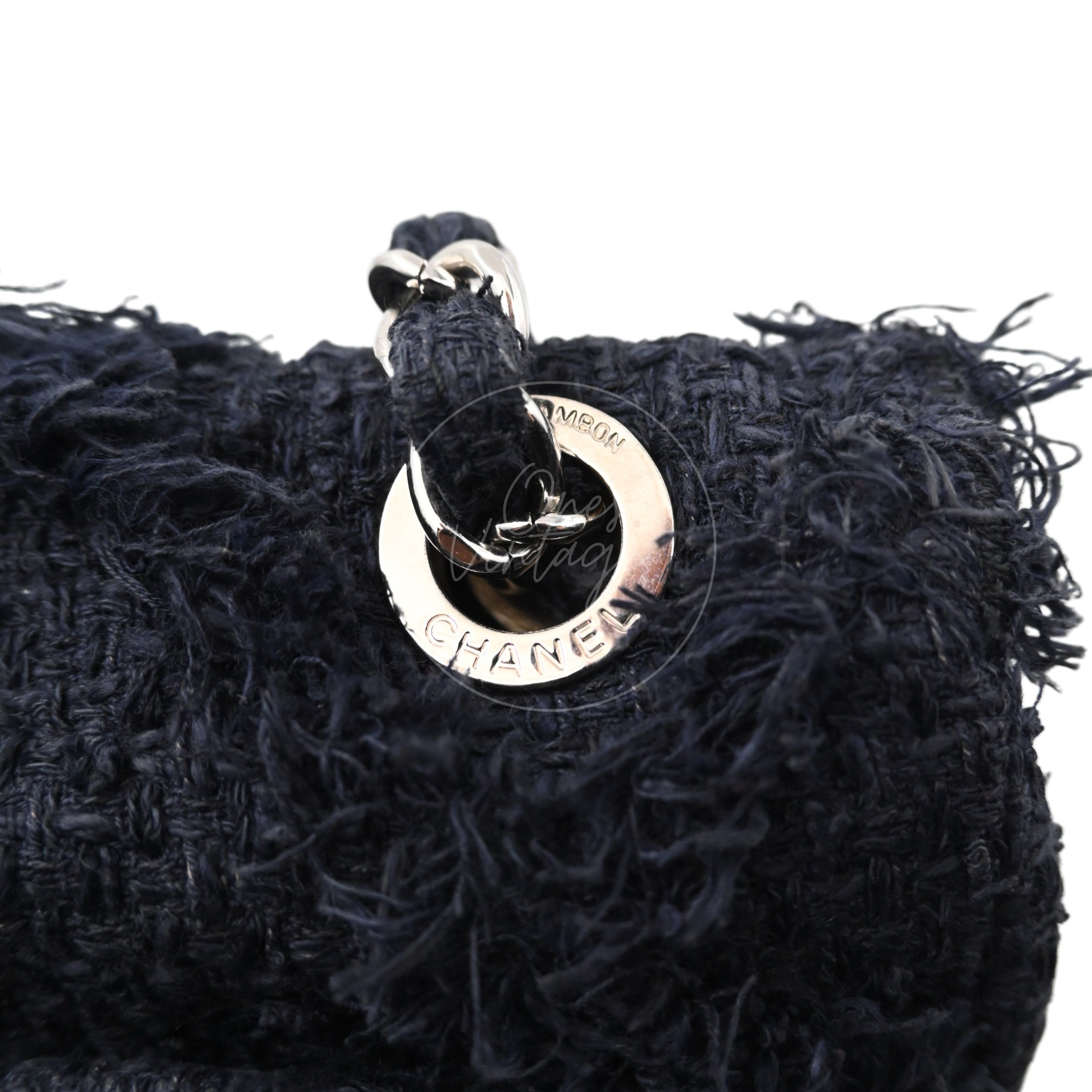 Chanel Tweed Fringe CC Flap Bag SHW Black Series 13