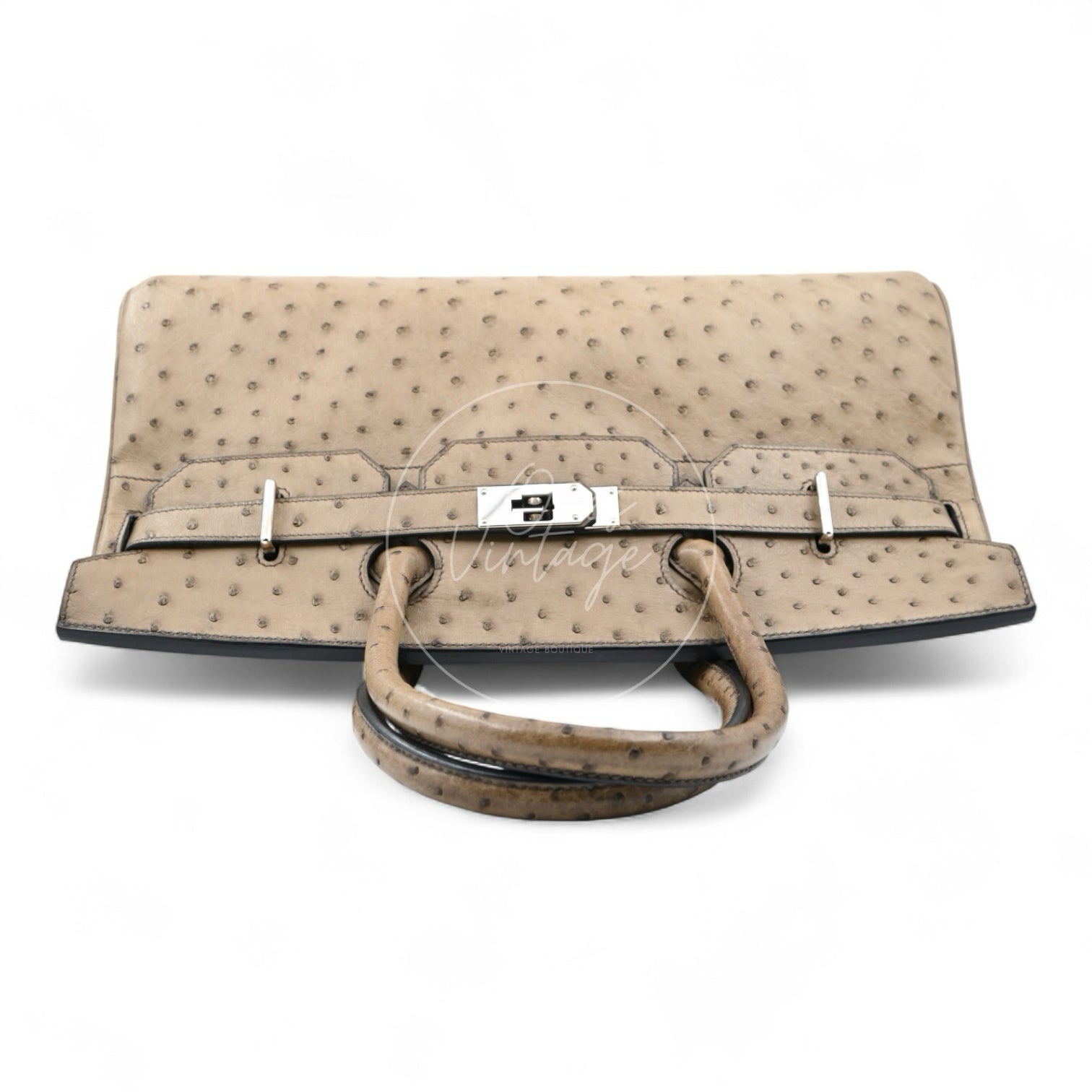 Hermes Birkin Shoulder Ostrich PHW Gris Tourterelle Square K
