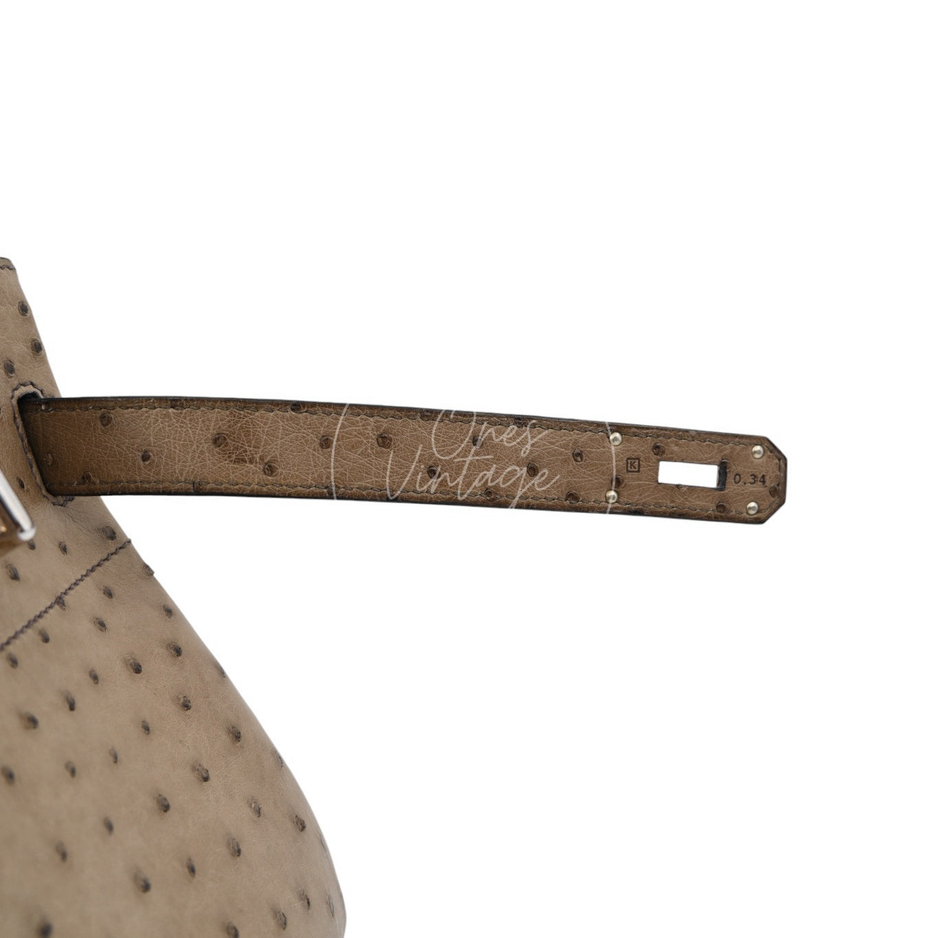 Hermes Birkin Shoulder Ostrich PHW Gris Tourterelle Square K