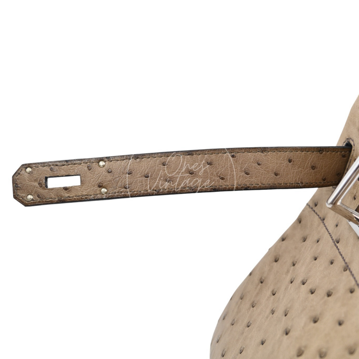 Hermes Birkin Shoulder Ostrich PHW Gris Tourterelle Square K