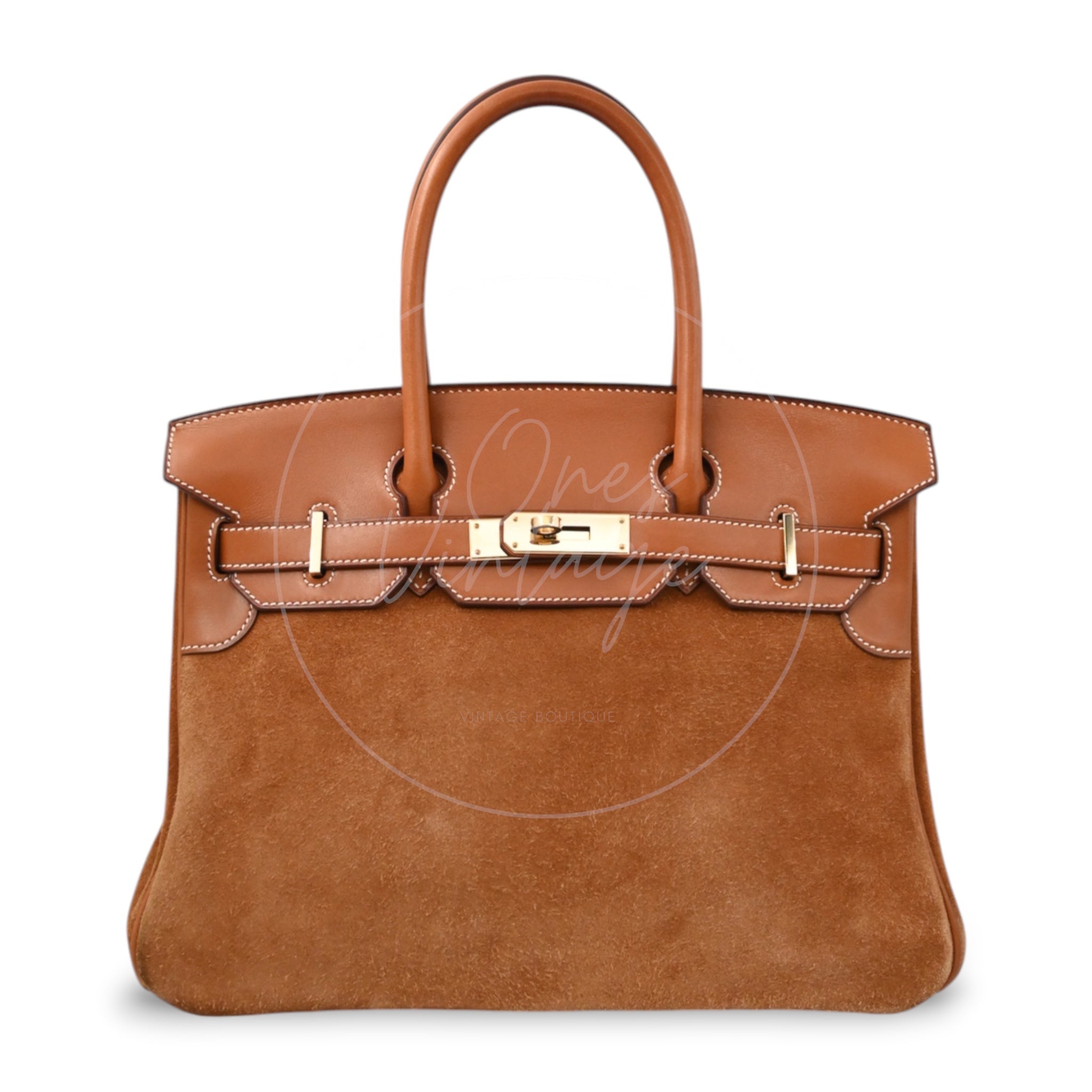 Hermes Birkin 30 Veau Doblis Grizzly Swift GHW Gold Brown Square P