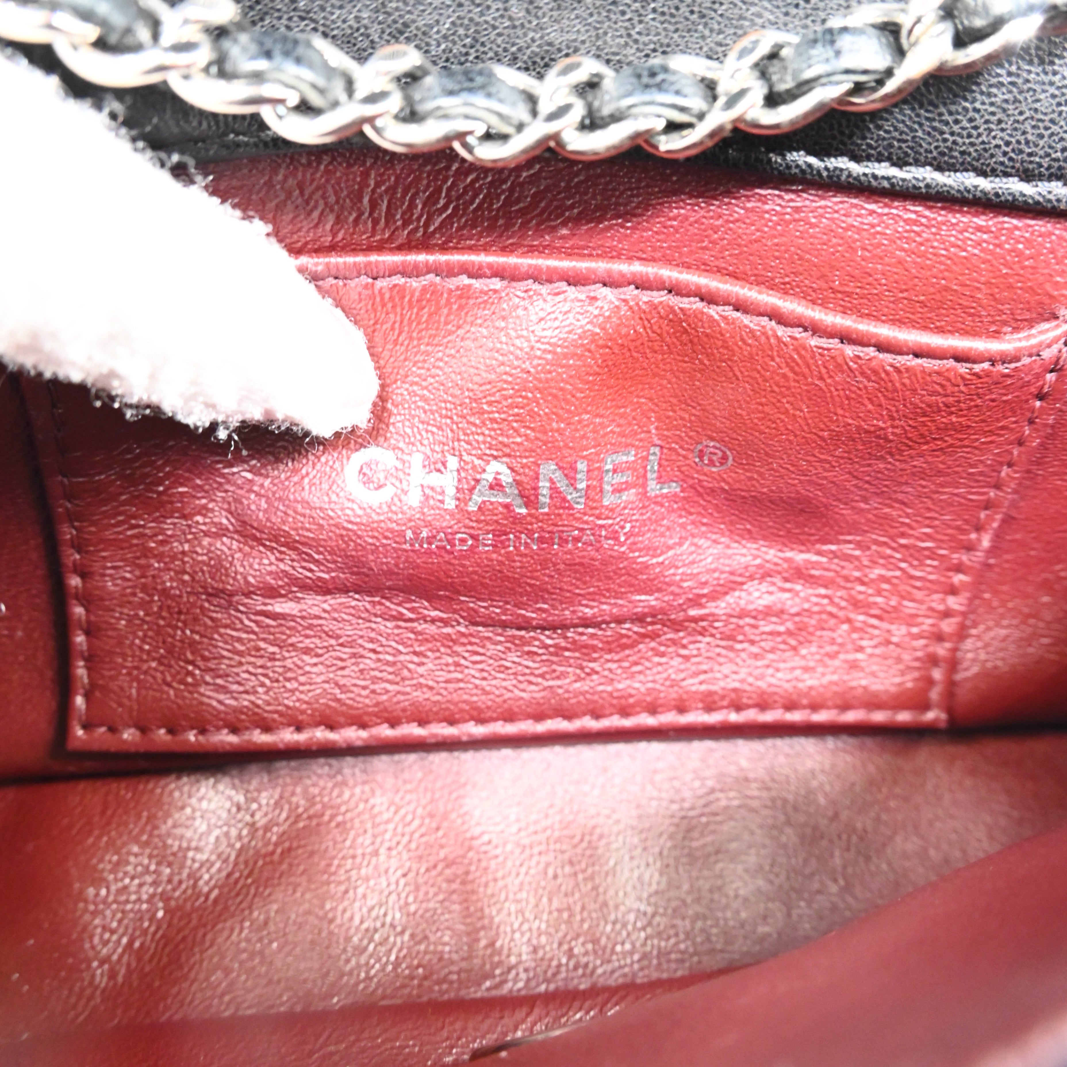 Chanel Mini Camellia Flap Bag SHW Black Series 22