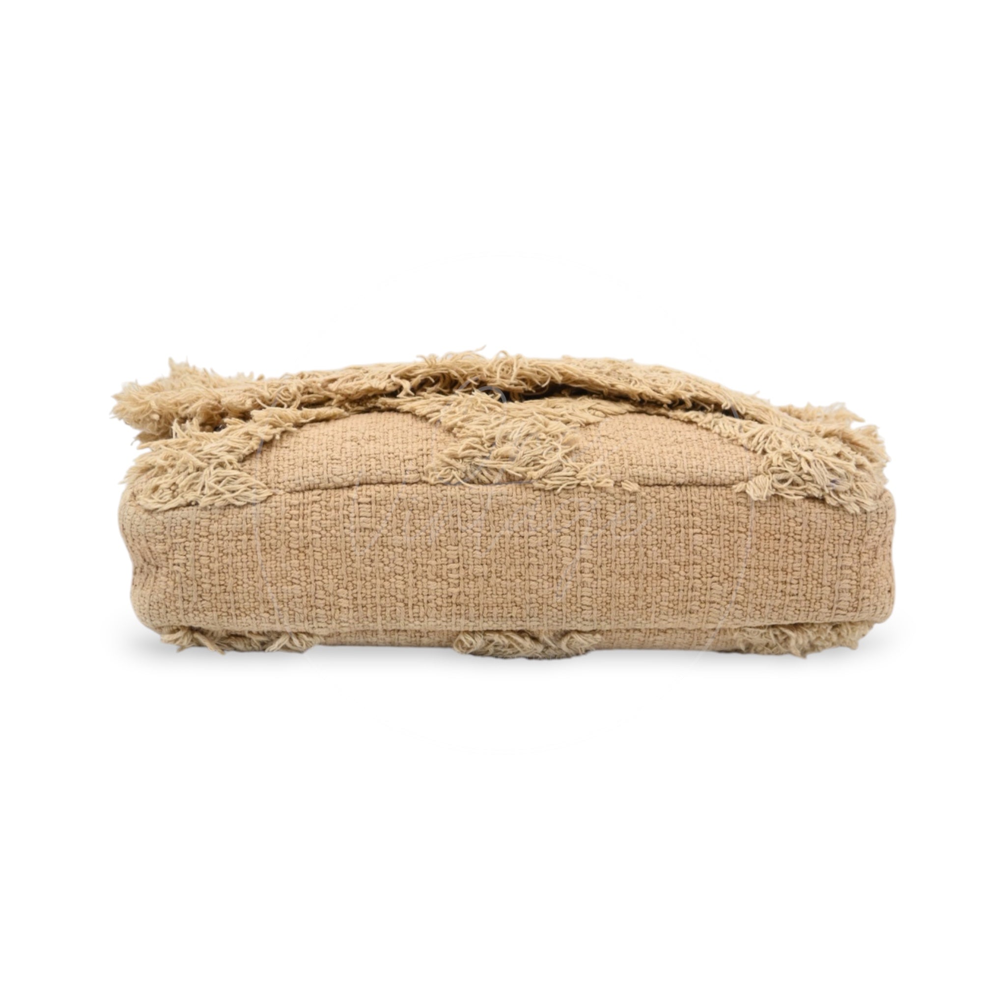 Chanel Tweed Fringe Natural Flap Bag GHW Beige Series 13