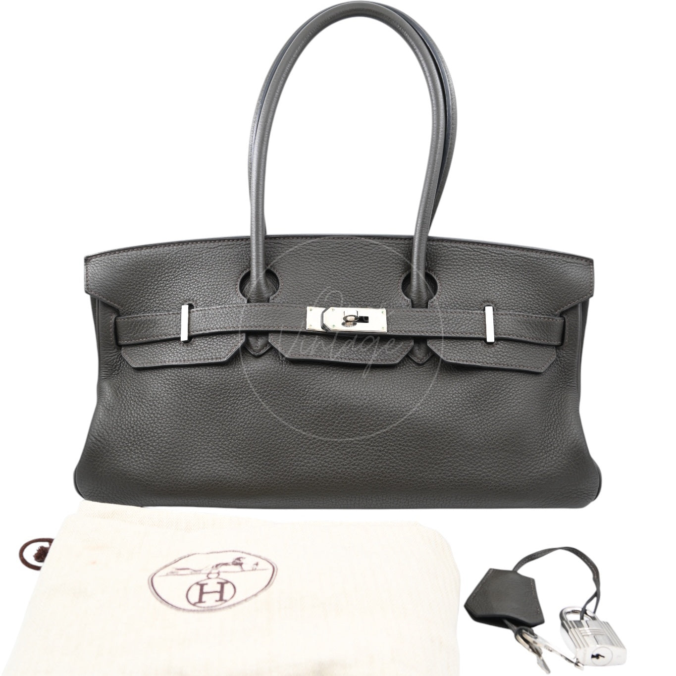 Hermes Shoulder Birkin PHW Black Square N