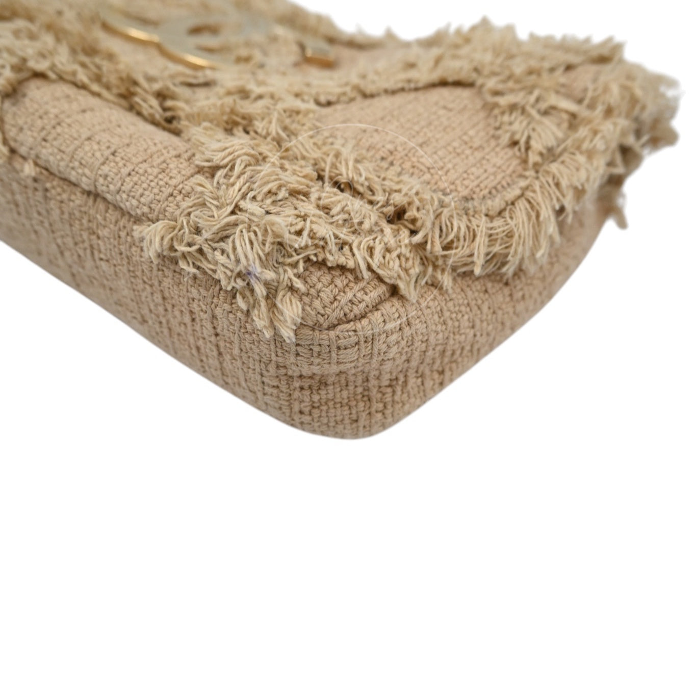 Chanel Tweed Fringe Natural Flap Bag GHW Beige Series 13