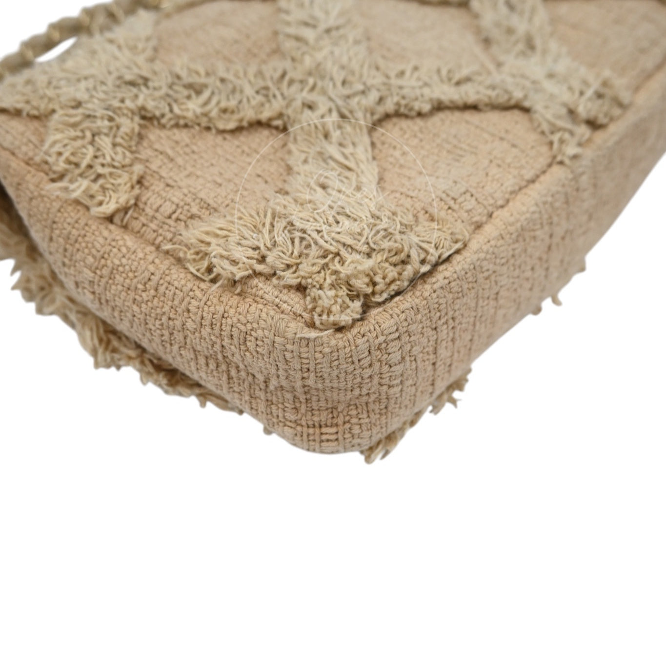 Chanel Tweed Fringe Natural Flap Bag GHW Beige Series 13