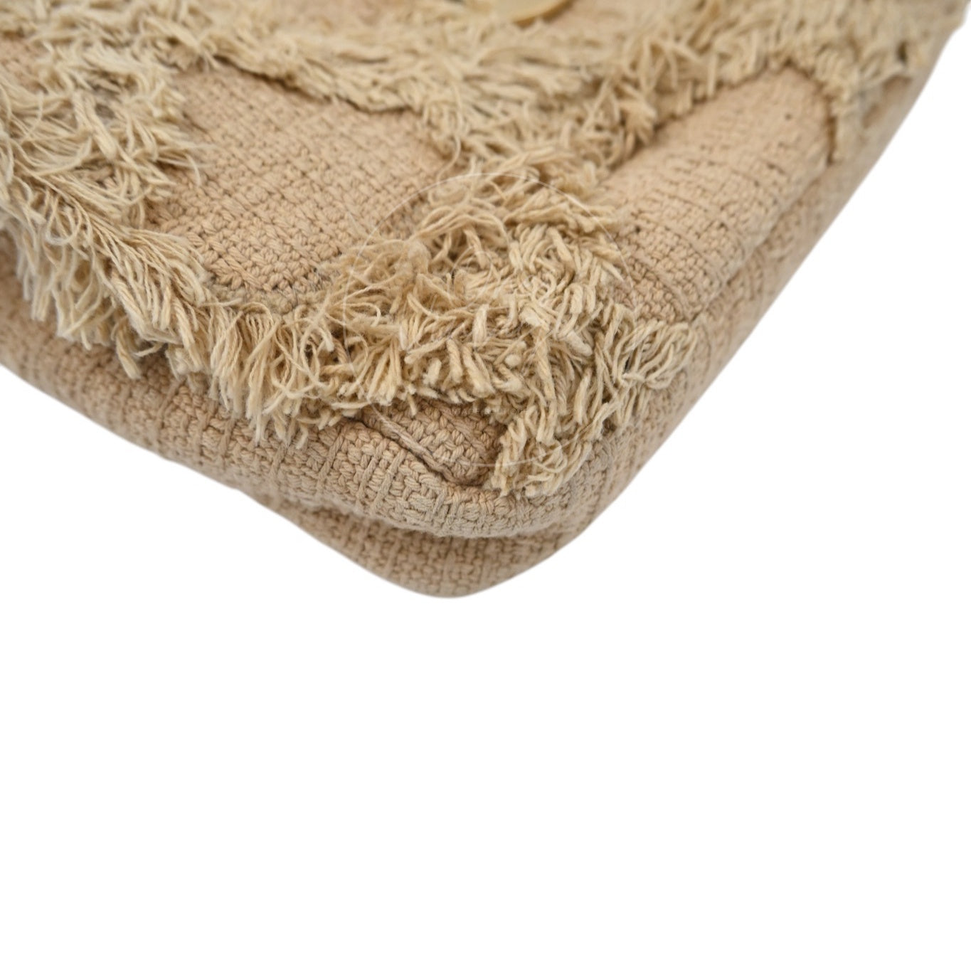 Chanel Tweed Fringe Natural Flap Bag GHW Beige Series 13