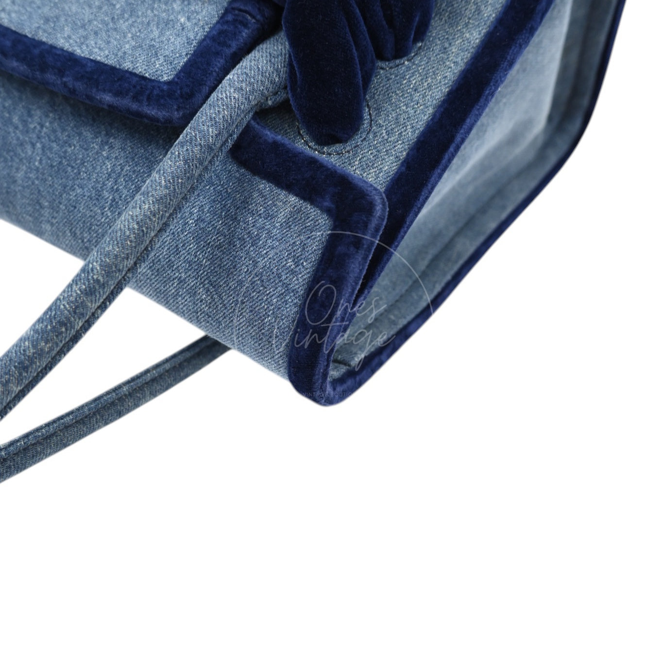 Miu Miu Denim and Velvet Blue Top handle Shoulder Bag SHW Denim Blue