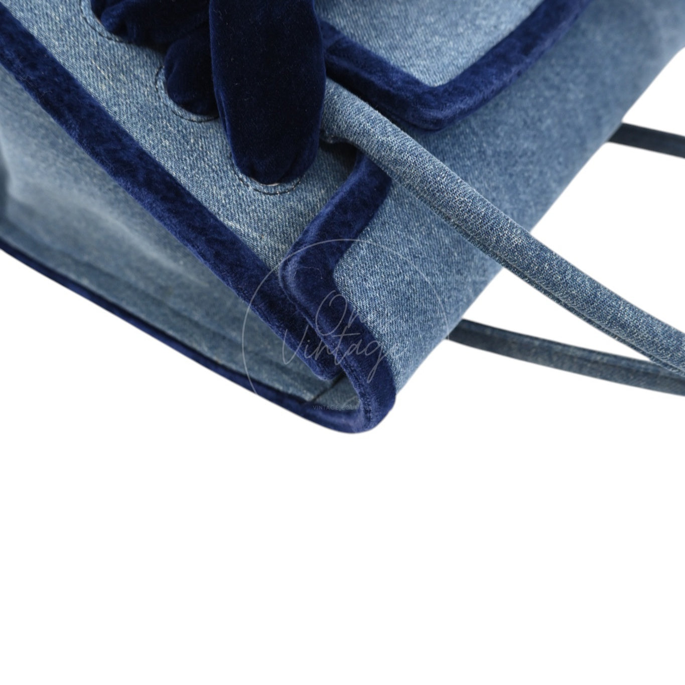 Miu Miu Denim and Velvet Blue Top handle Shoulder Bag SHW Denim Blue