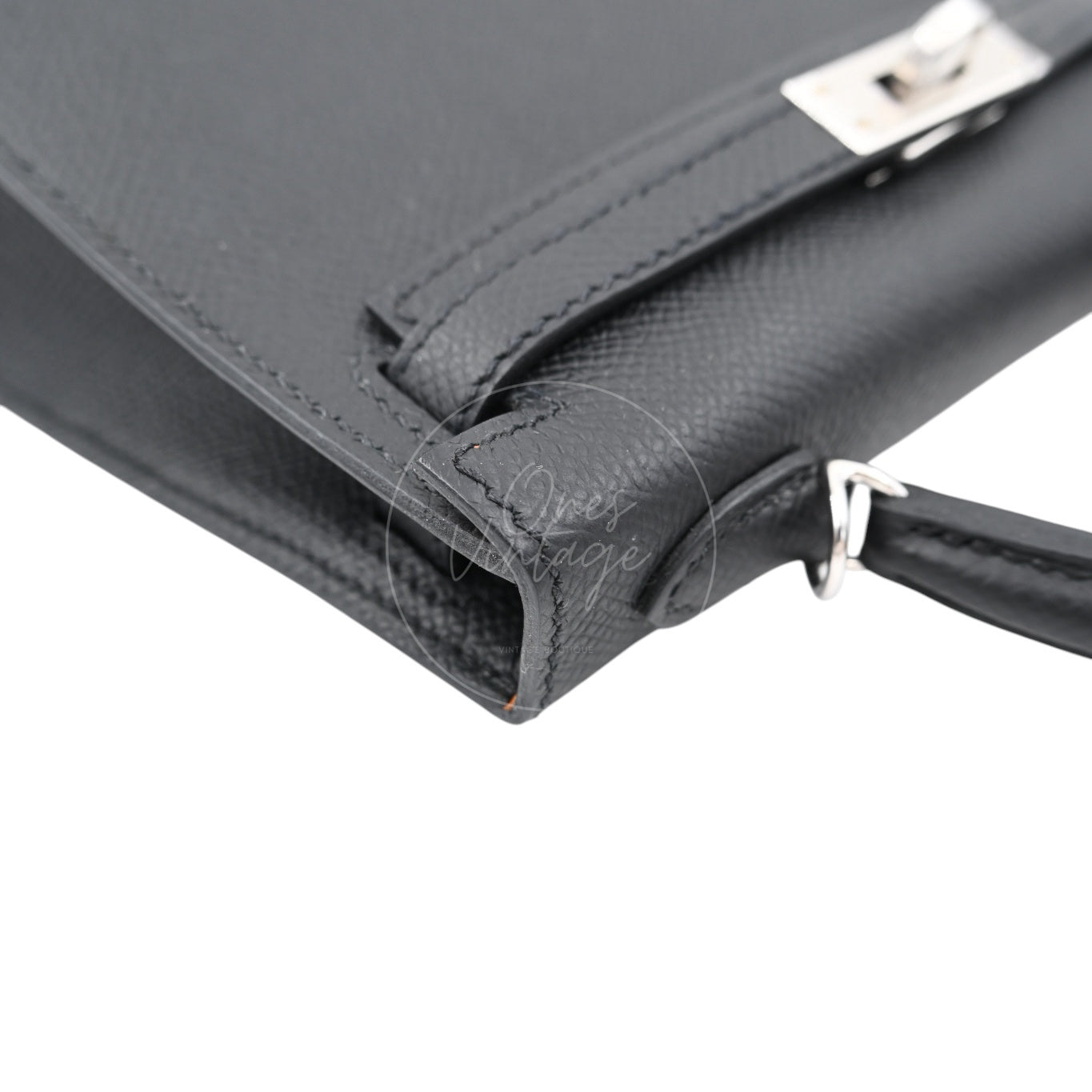 Hermes Mini Kelly Handbag PHW Black Stamp W