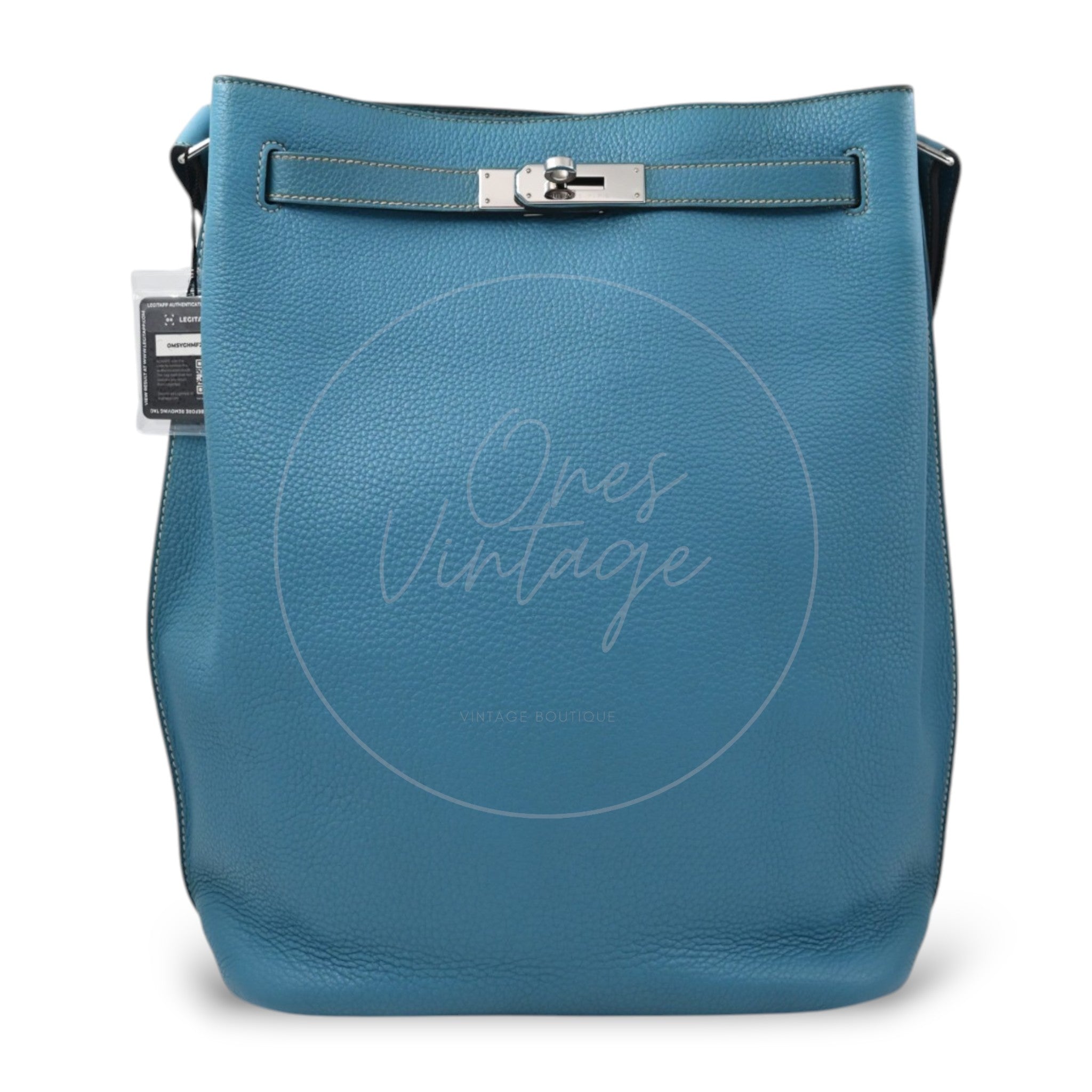 Hermes So Kelly 26 Togo Shoulder Bag PHW Blue Jean Square P