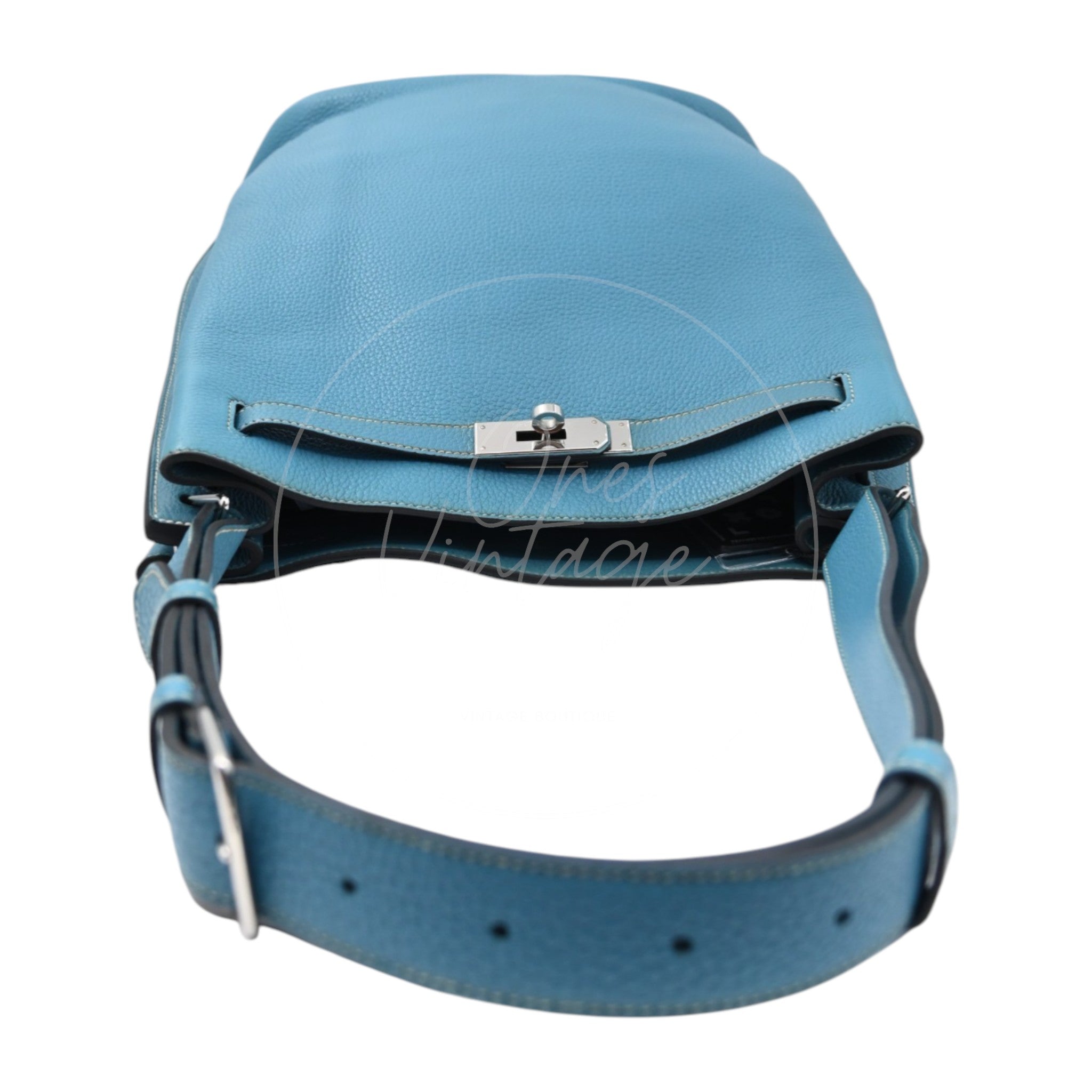 Hermes So Kelly 26 Togo Shoulder Bag PHW Blue Jean Square P