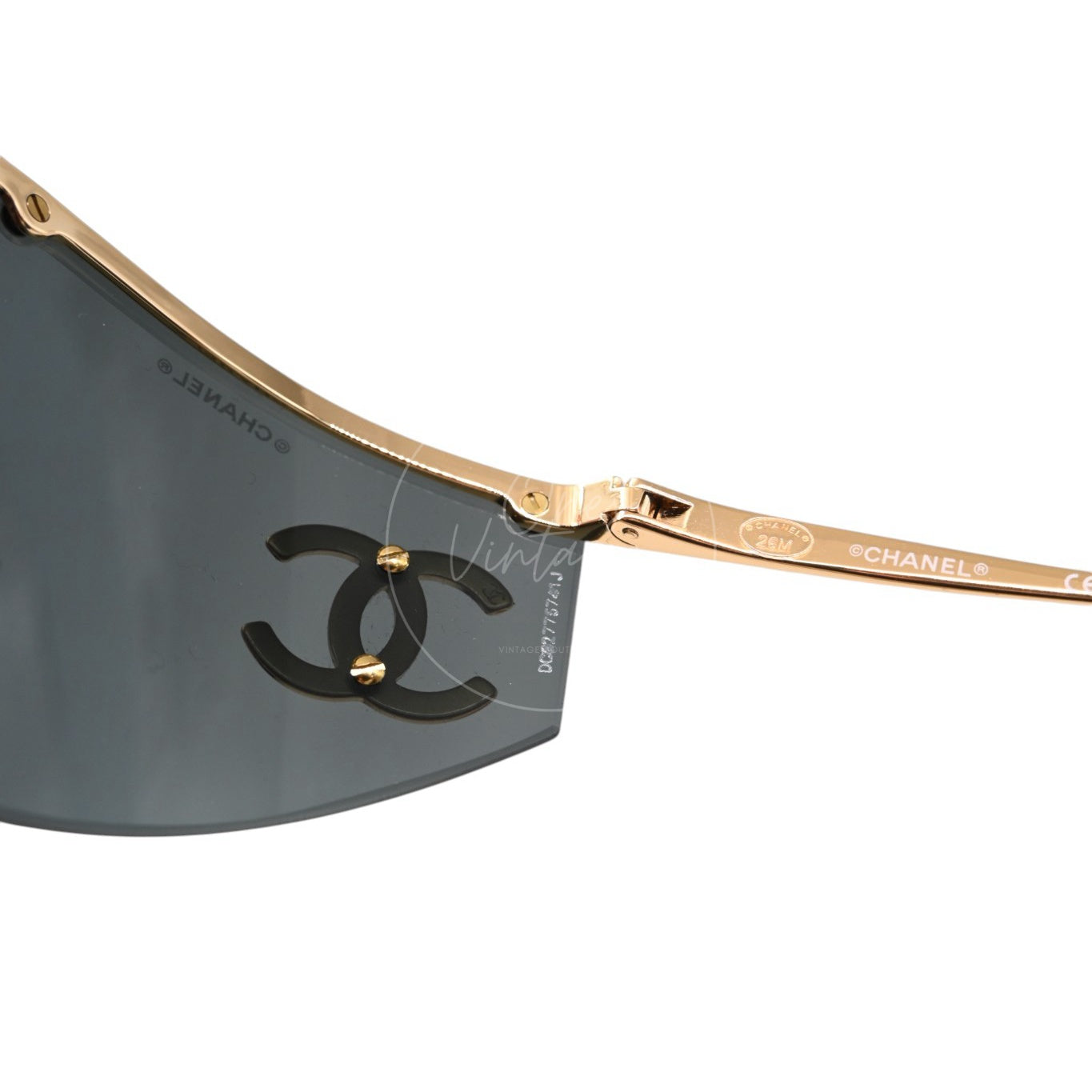 Chanel Black Sunglasses 26M Gold-Tone Metal Frame