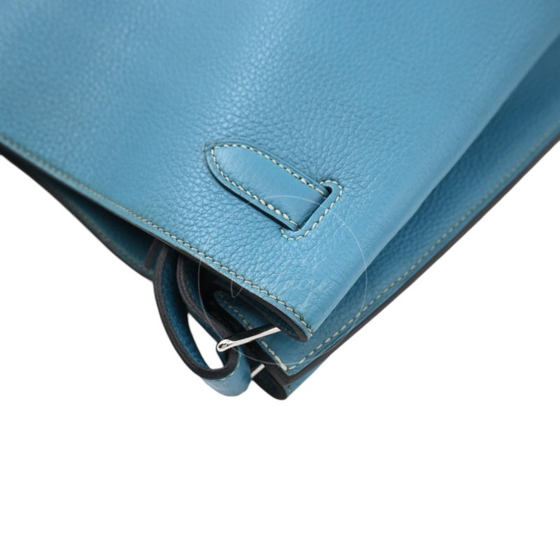 Hermes So Kelly 26 Togo Shoulder Bag PHW Blue Jean Square P