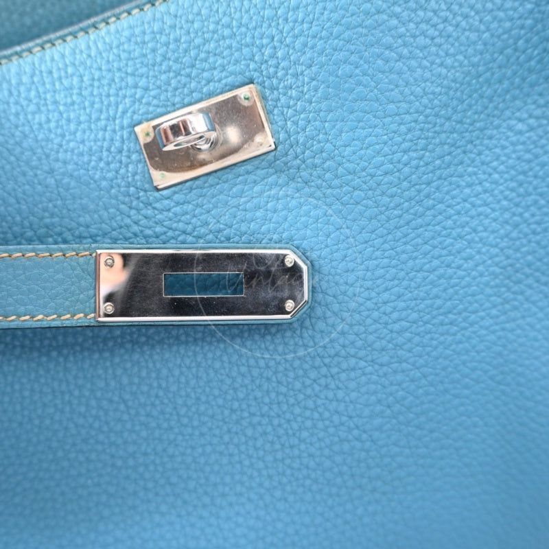 Hermes So Kelly 26 Togo Shoulder Bag PHW Blue Jean Square P