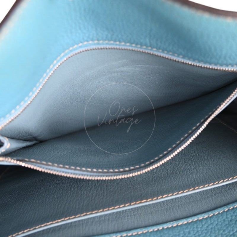 Hermes So Kelly 26 Togo Shoulder Bag PHW Blue Jean Square P