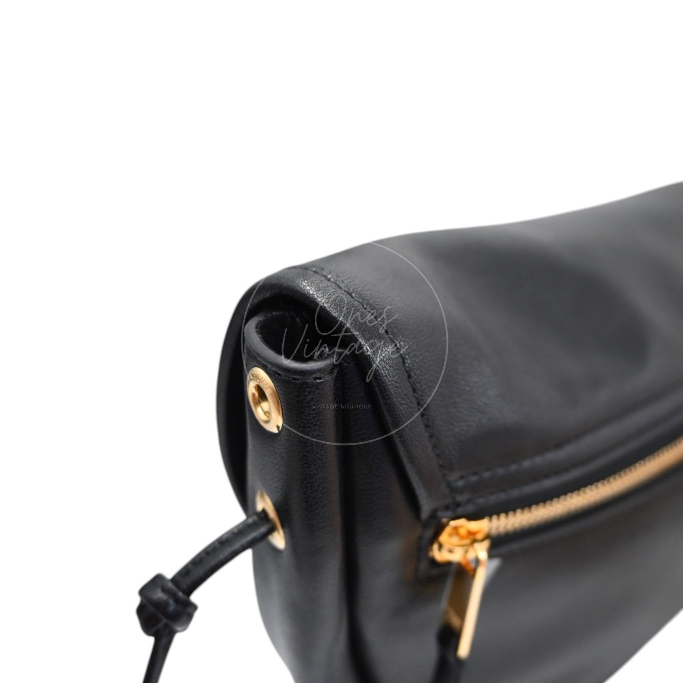 Celine Halfmoon Soft Triomphe Bag In Supple Shiny Lambskin GHW Black SLM4276