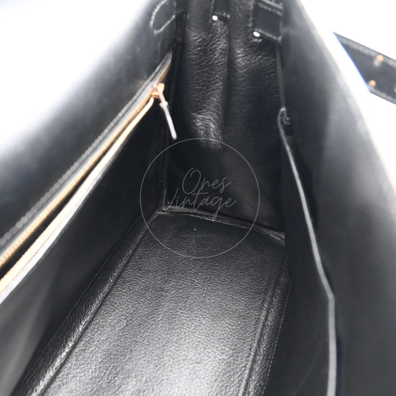 Hermes Kelly Retourne Size 32 Box Leather Handbag GHW Black Square B