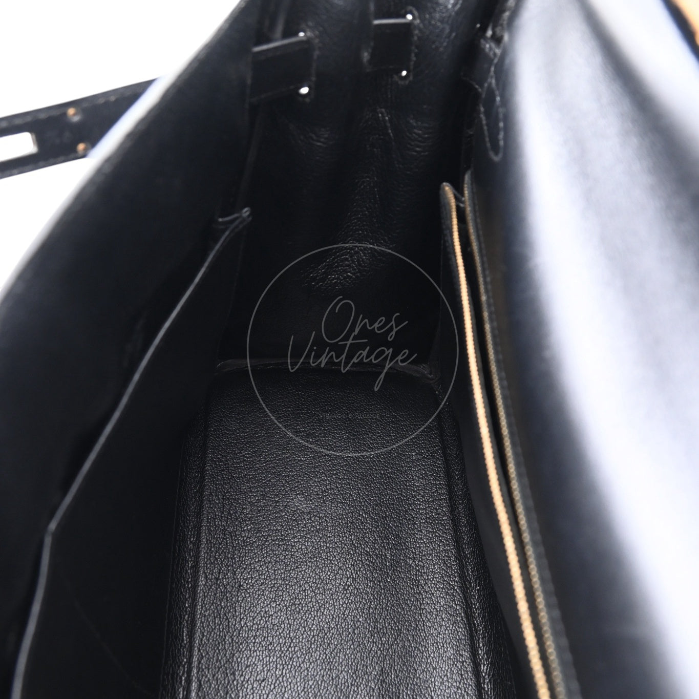 Hermes Kelly Retourne Size 32 Box Leather Handbag GHW Black Square B