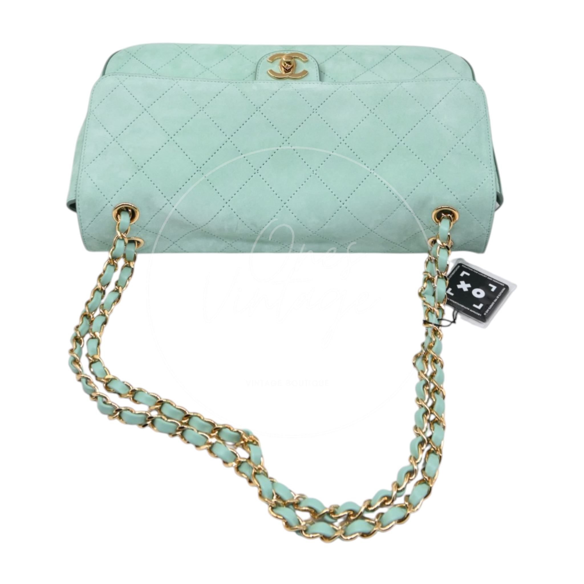 Chanel Green Suede Maxi 32cm GHW Sereis HT