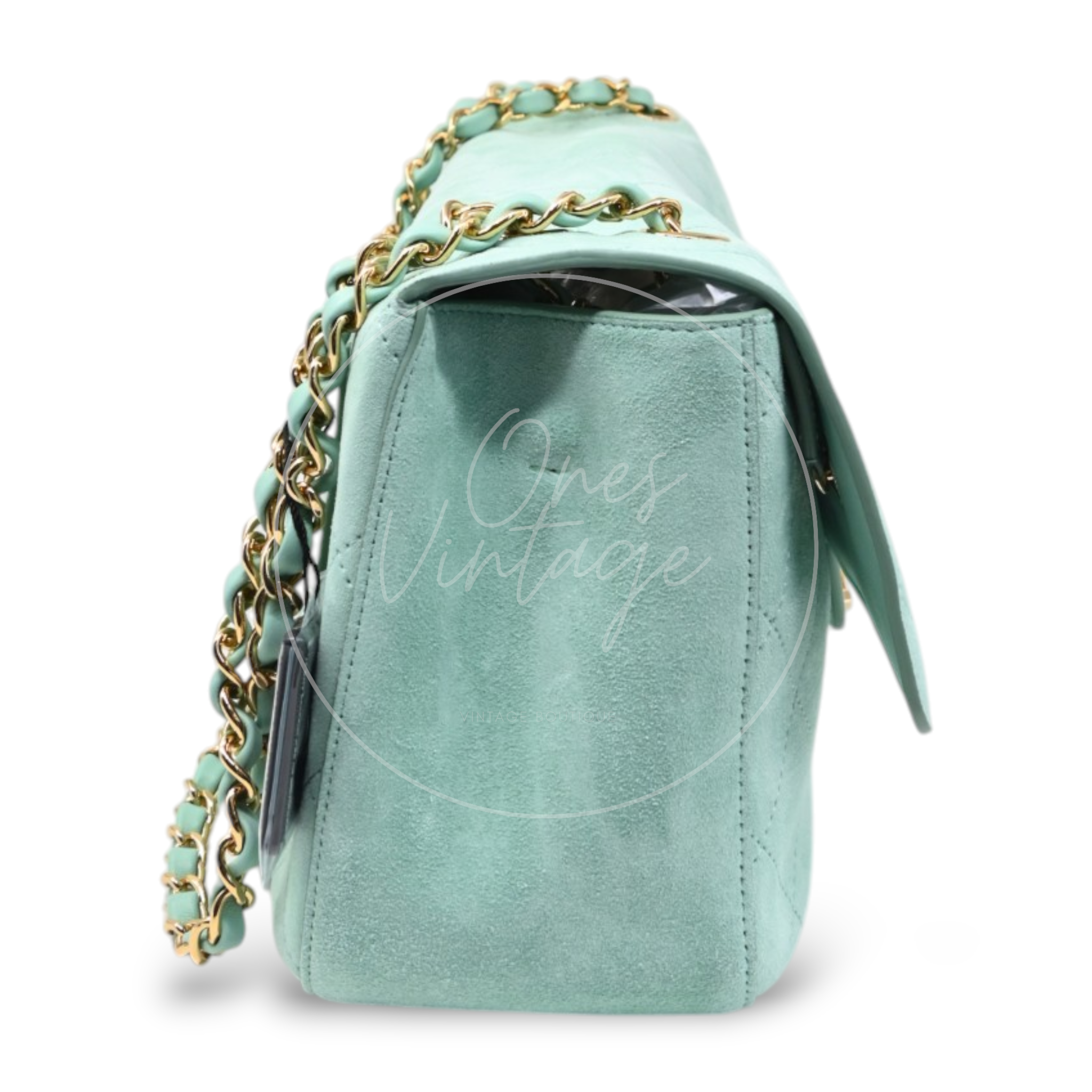 Chanel Green Suede Maxi 32cm GHW Sereis HT