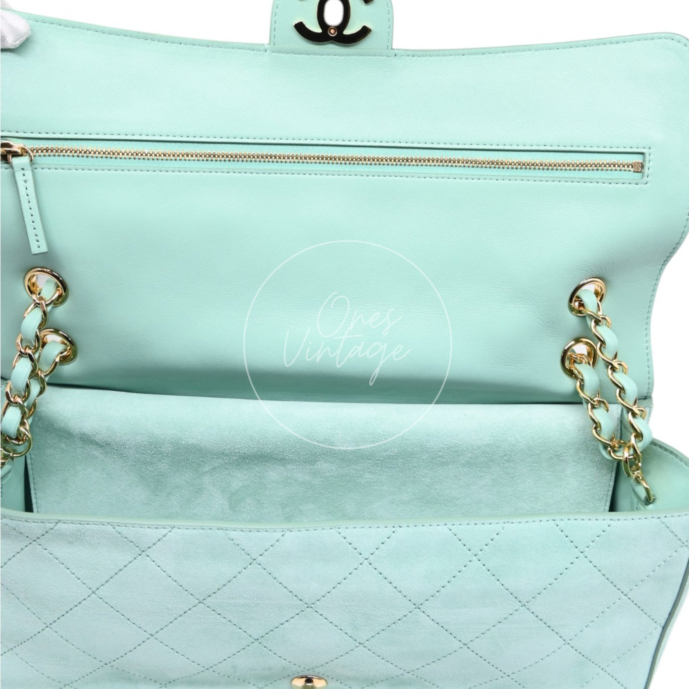 Chanel Green Suede Maxi 32cm GHW Sereis HT