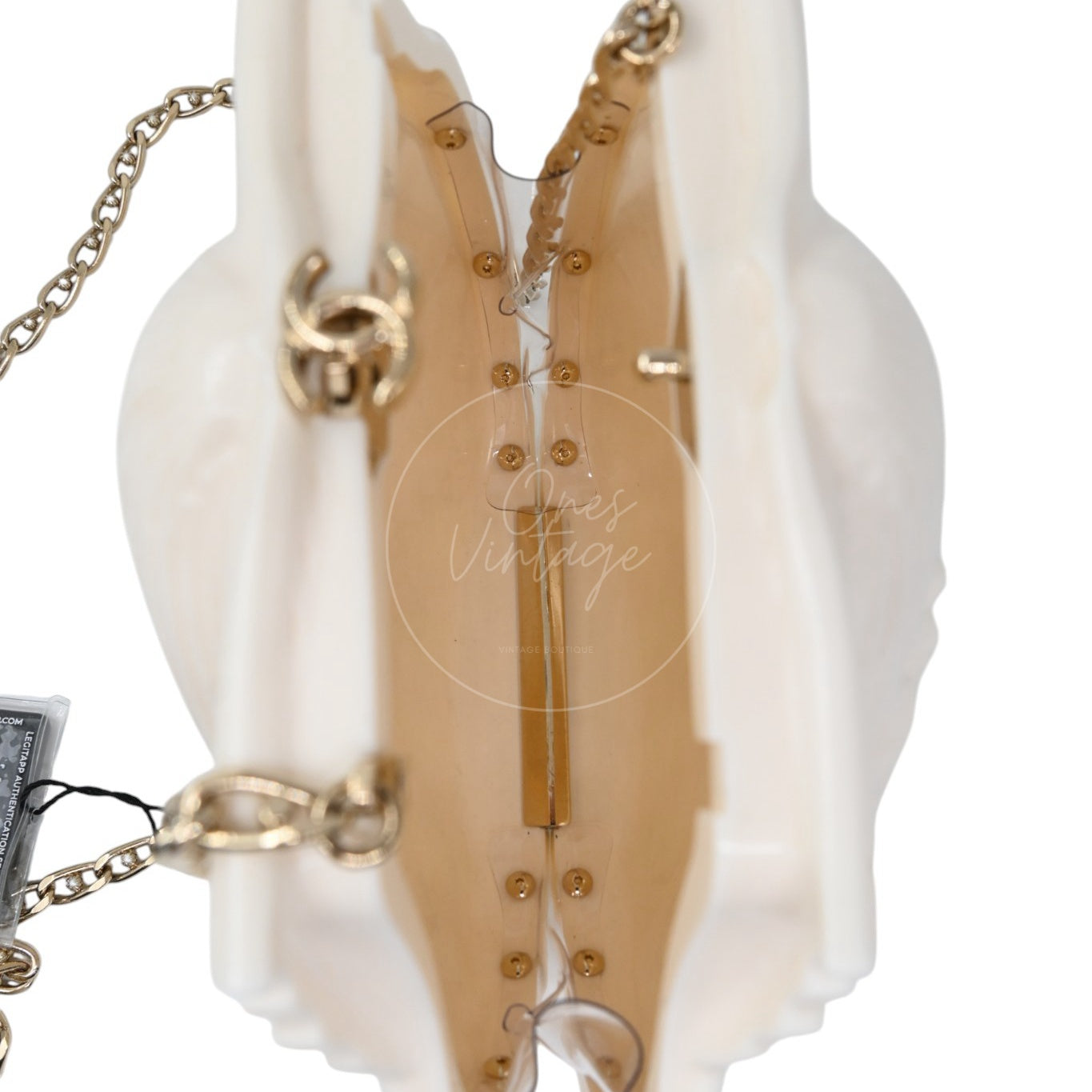 Chanel Plexiglass Evening On The Beach Shell GHW Cream White