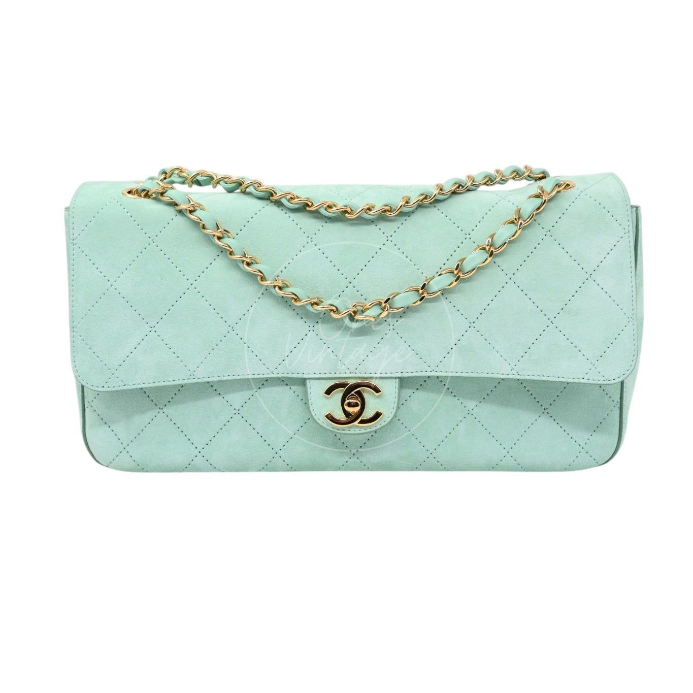 Chanel Green Suede Maxi 32cm GHW Sereis HT