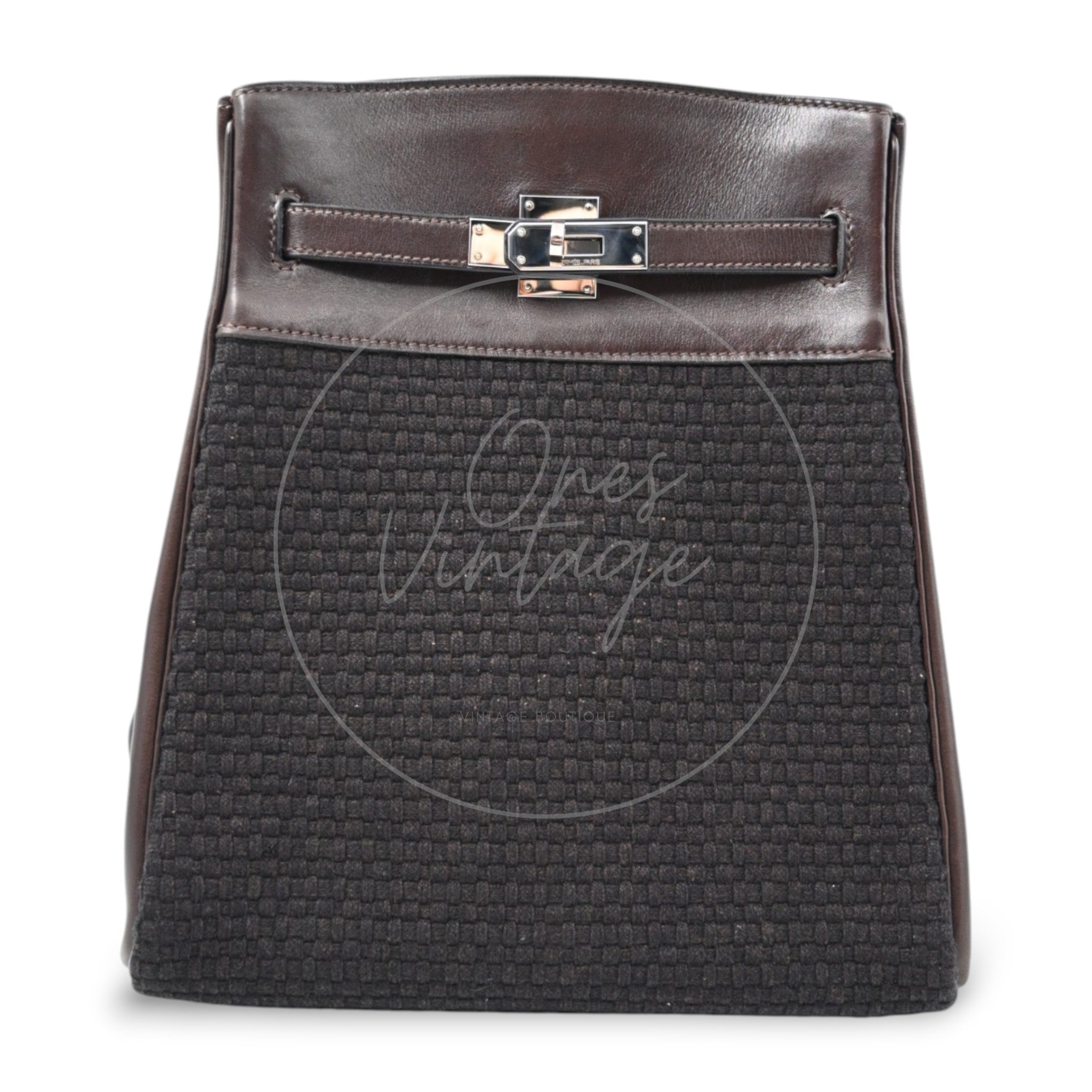 Hermes Kelly Sport 24 Swift and Wool Toresage PHW Brown Square E