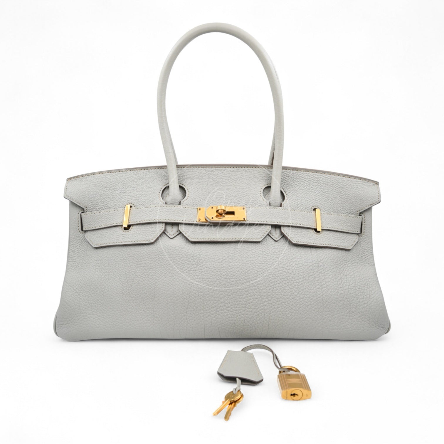 Hermes Birkin Shoulder GHW Gris Peale Square O