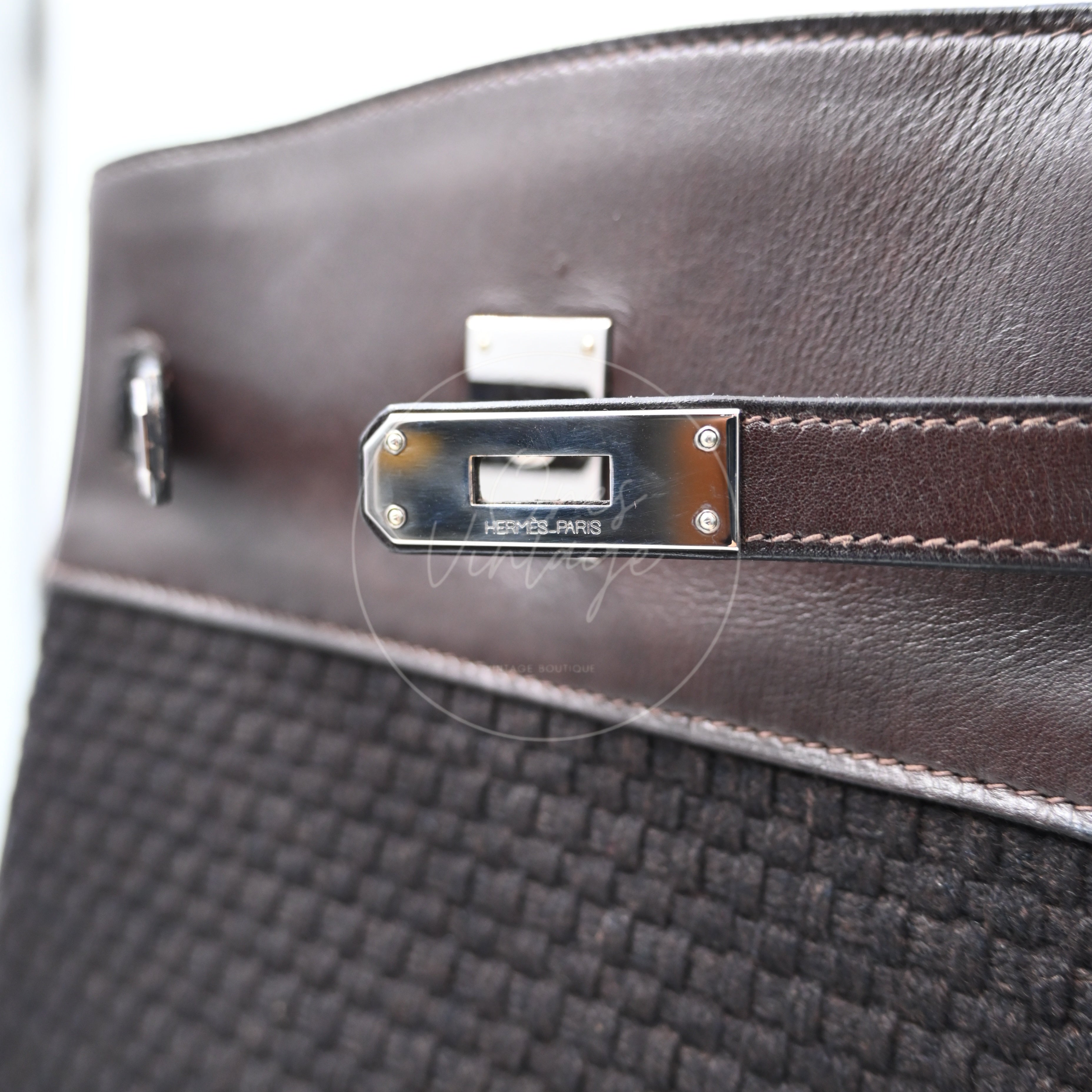 Hermes Kelly Sport 24 Swift and Wool Toresage PHW Brown Square E