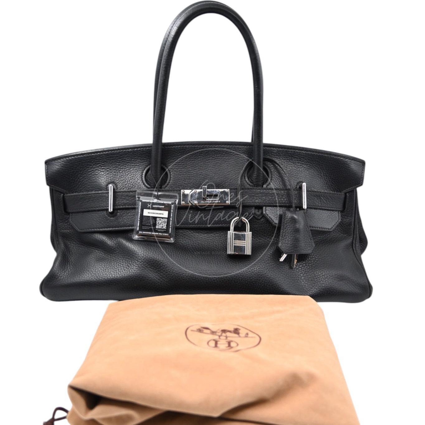 Hermes Birkin Shoulder PHW Black Square H