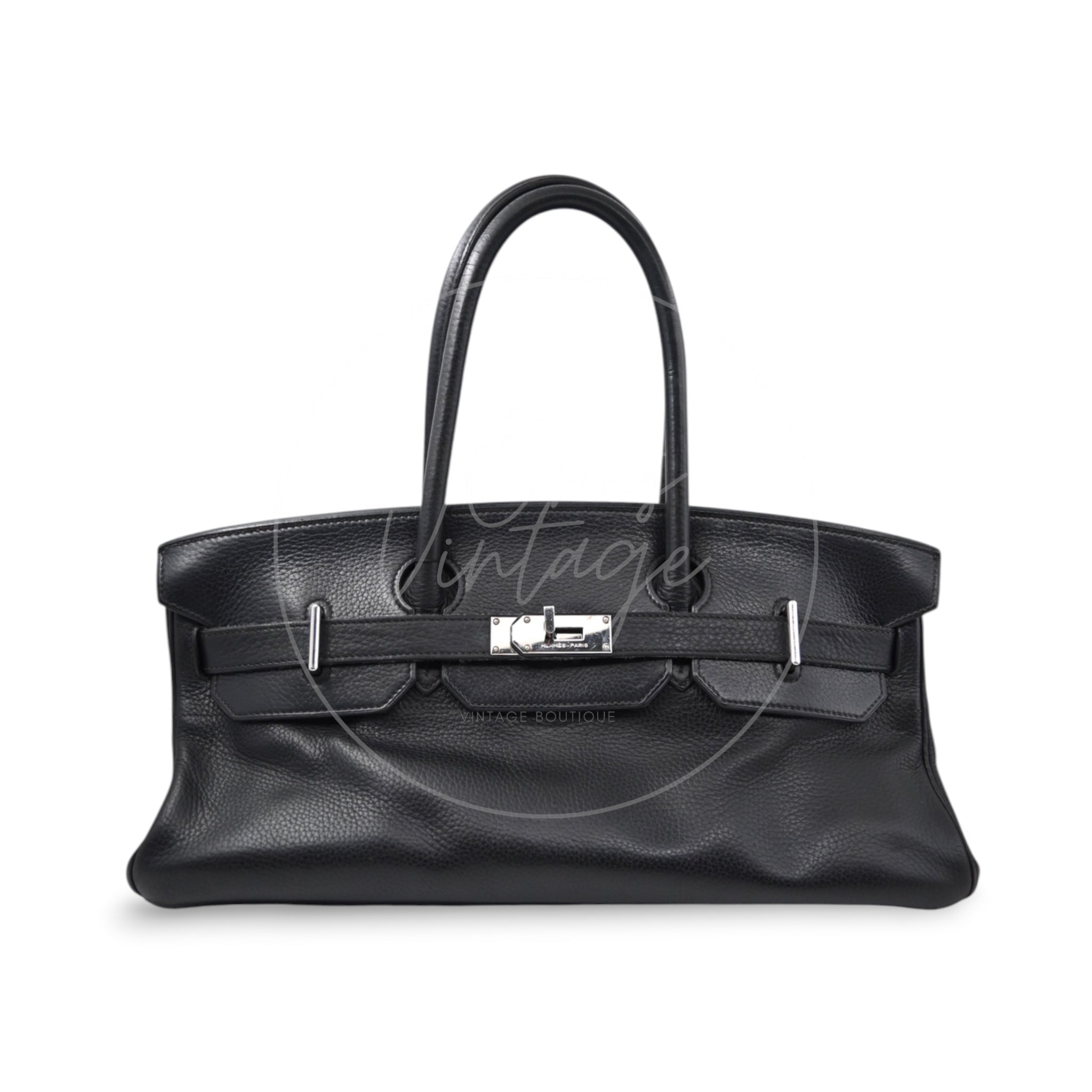 Hermes Birkin Shoulder PHW Black Square H