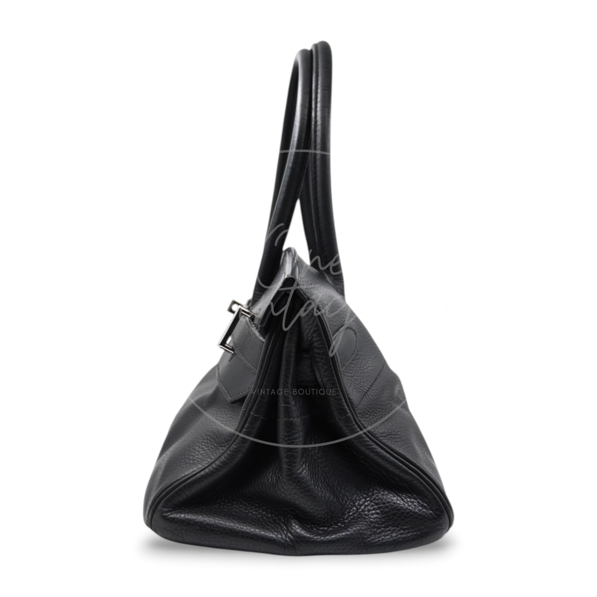 Hermes Birkin Shoulder PHW Black Square H