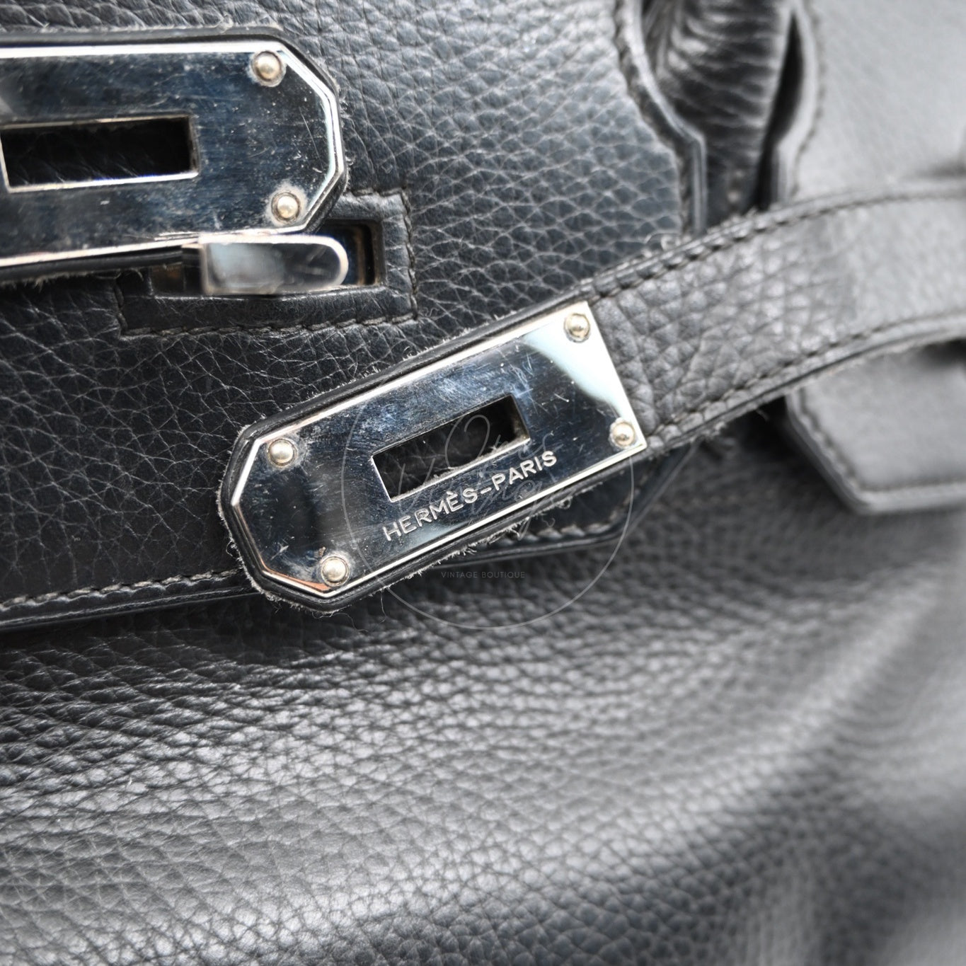Hermes Birkin Shoulder PHW Black Square H