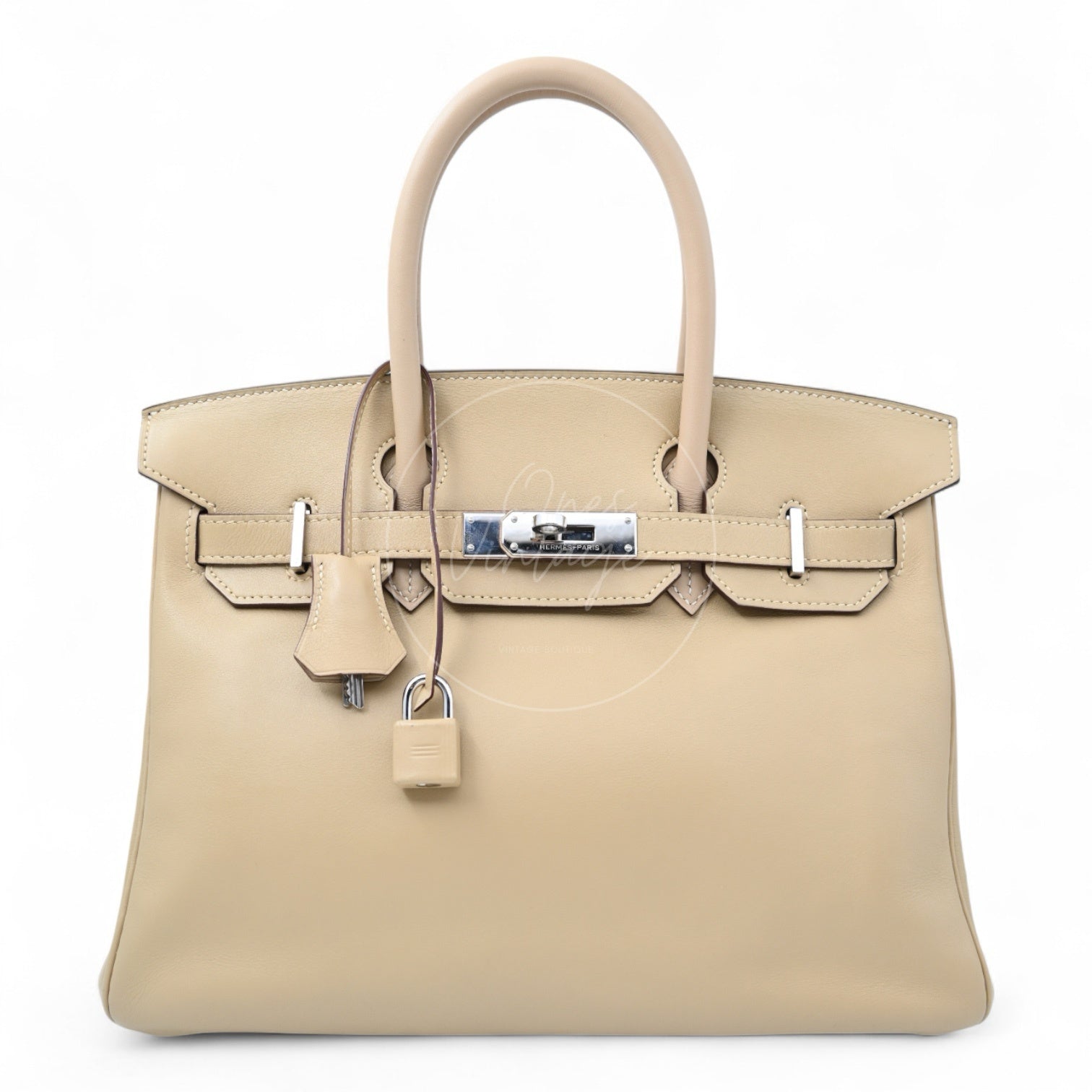 Hermes Birkin 30 Swift PHW Beige Square M