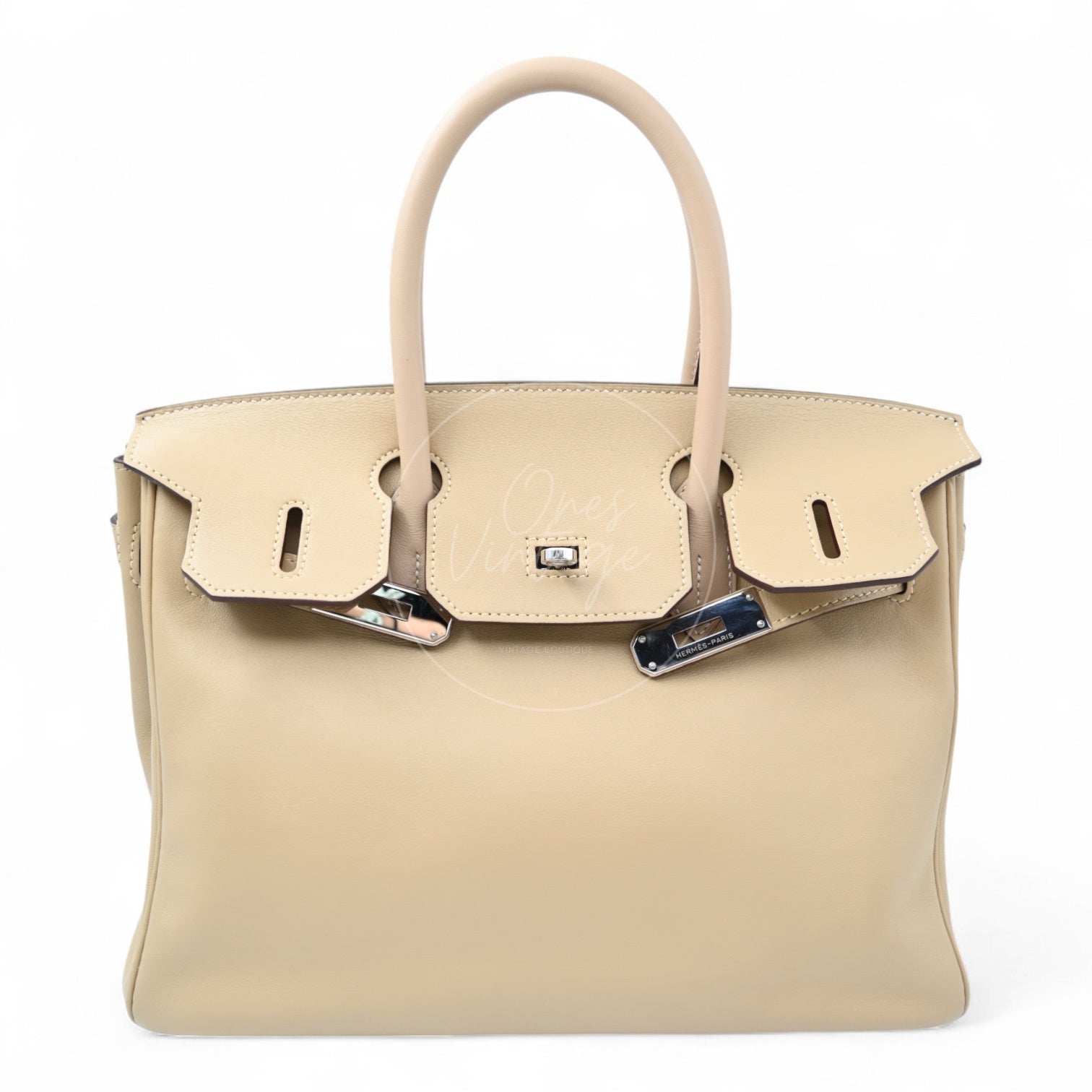 Hermes Birkin 30 Swift PHW Beige Square M