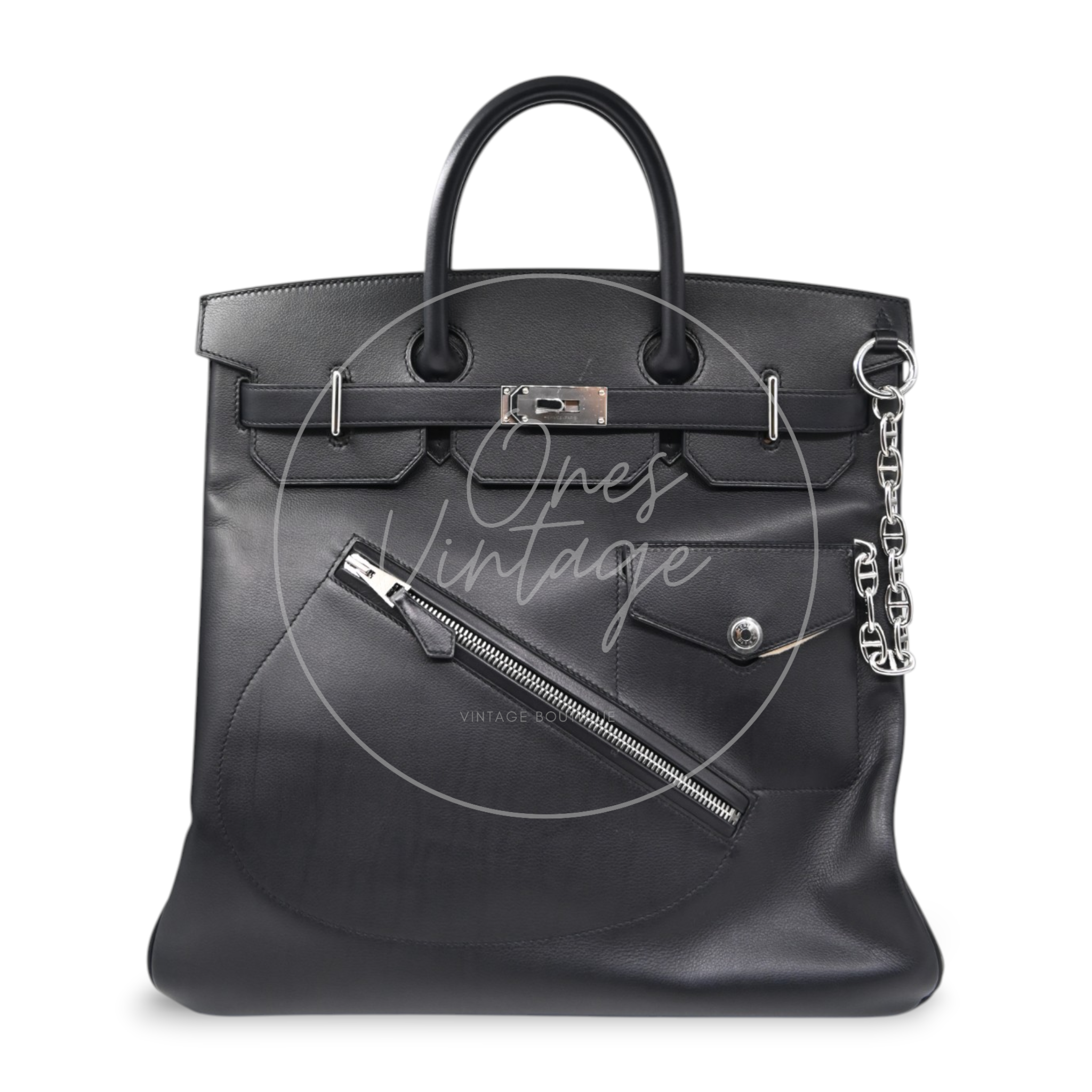 Hermes Rock Bag HAC40 PHW Black Stamp B