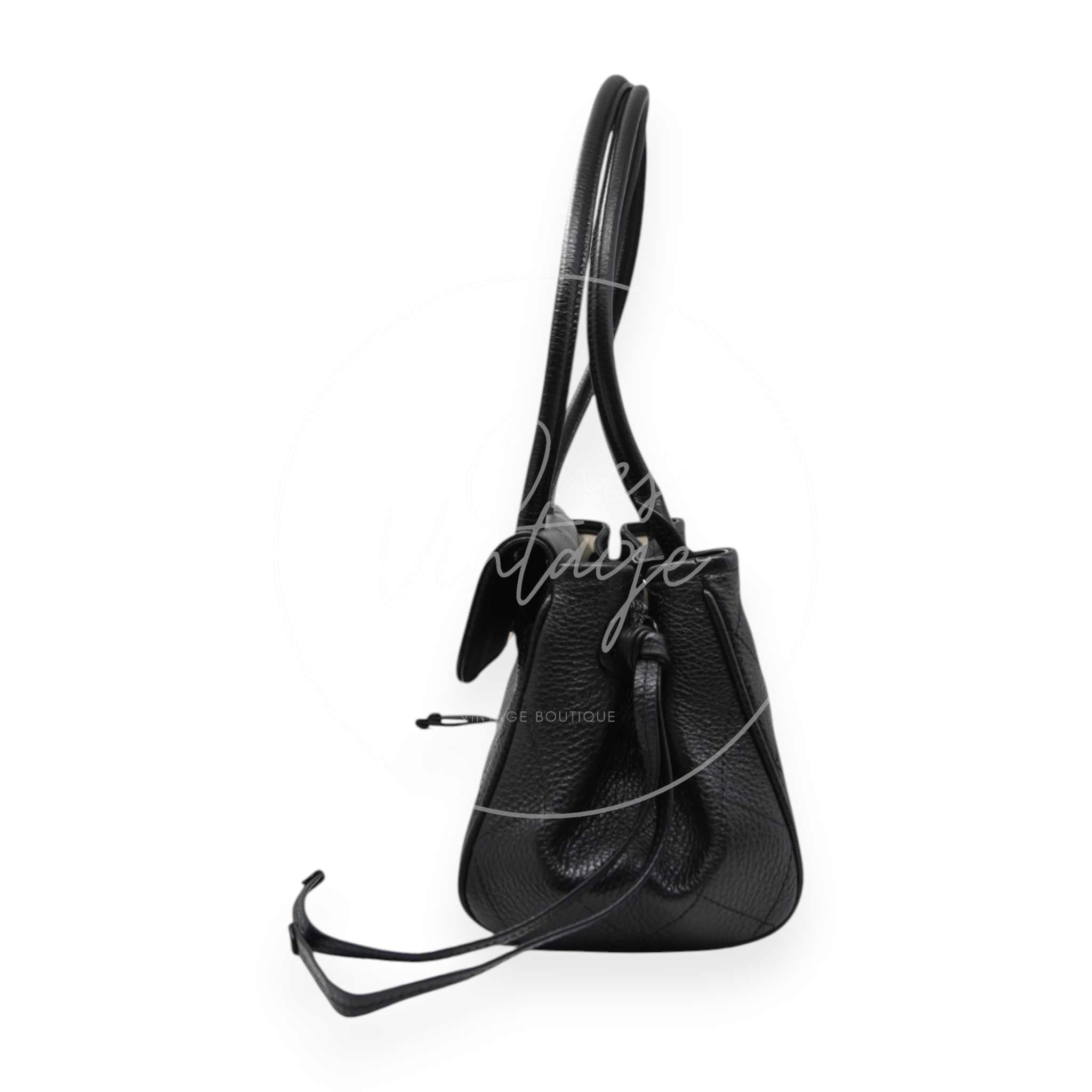 Chanel Small Urban Essential East West Caviar Shopping Tote Bag Black GHW