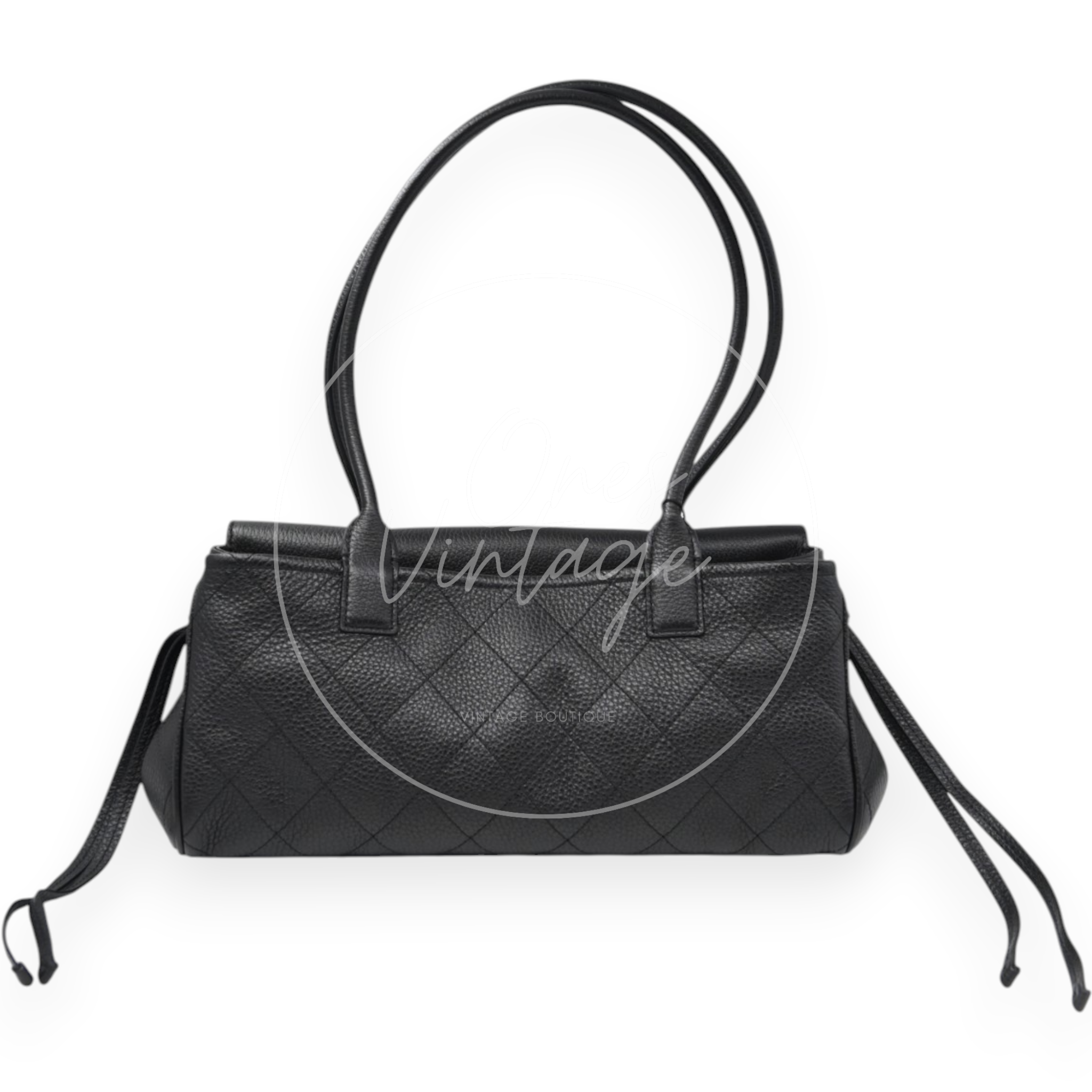 Chanel Small Urban Essential East West Caviar Shopping Tote Bag Black GHW