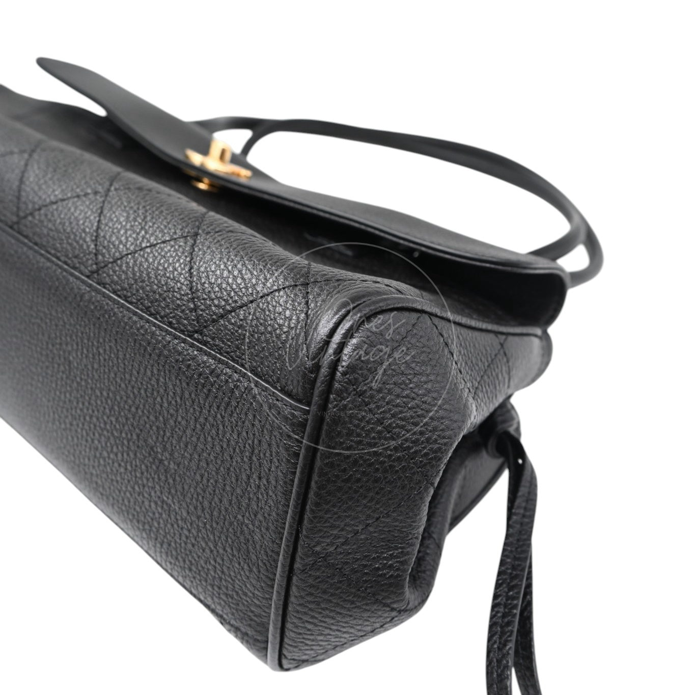 Chanel Small Urban Essential East West Caviar Shopping Tote Bag Black GHW