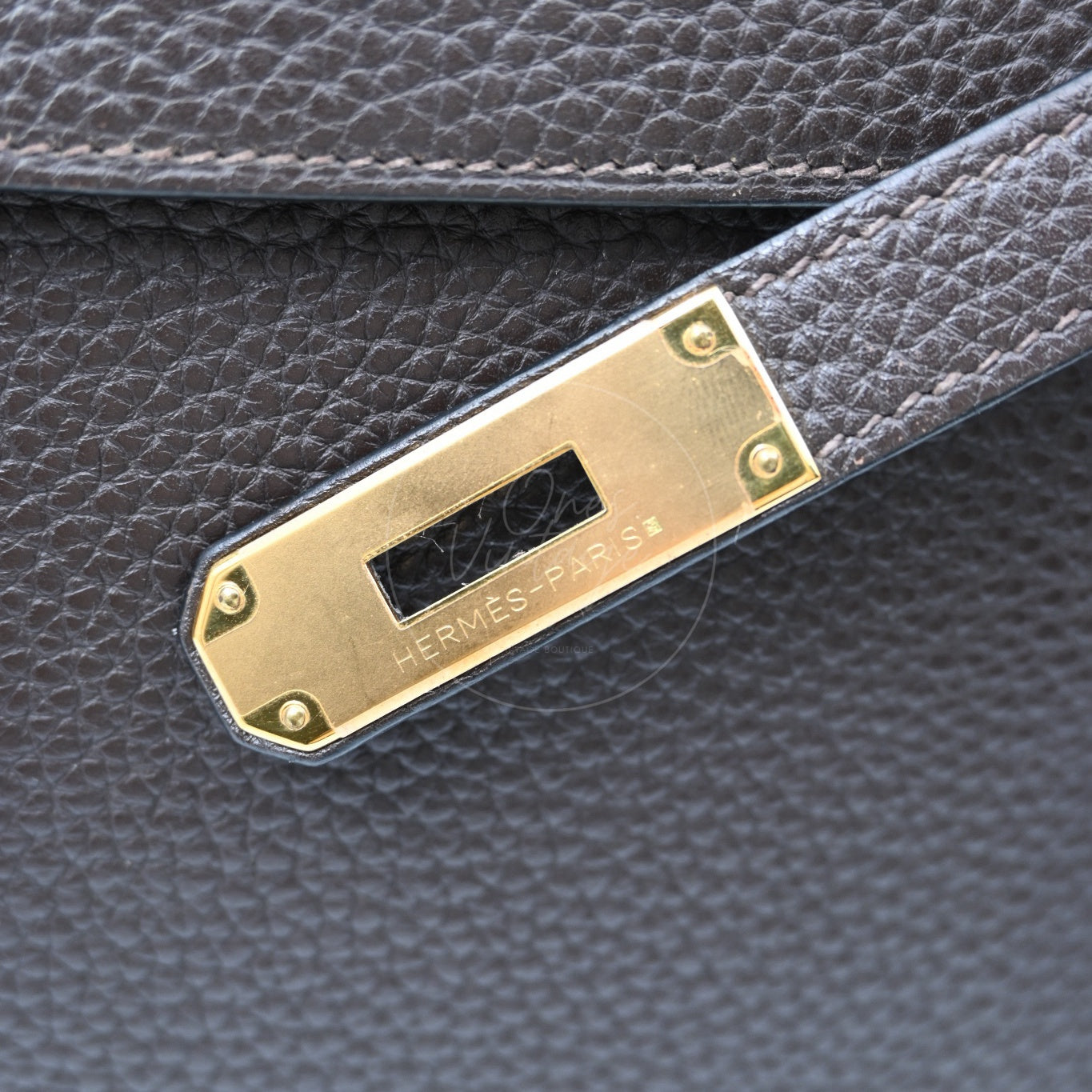 Hermes Kelly 32 Togo Handbag GHW Ebene Square P