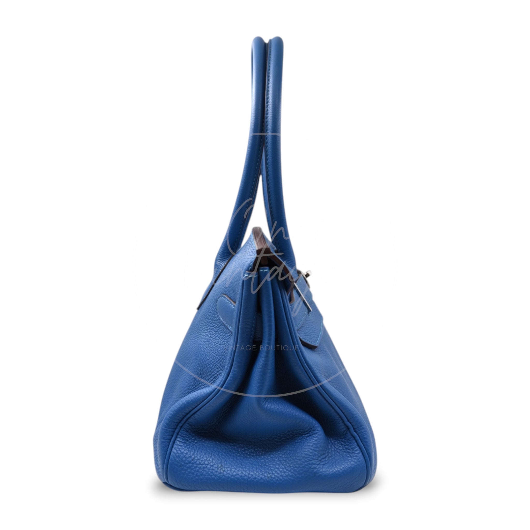 Hermes Birkin Shoulder Togo PHW Blue Royal Square O