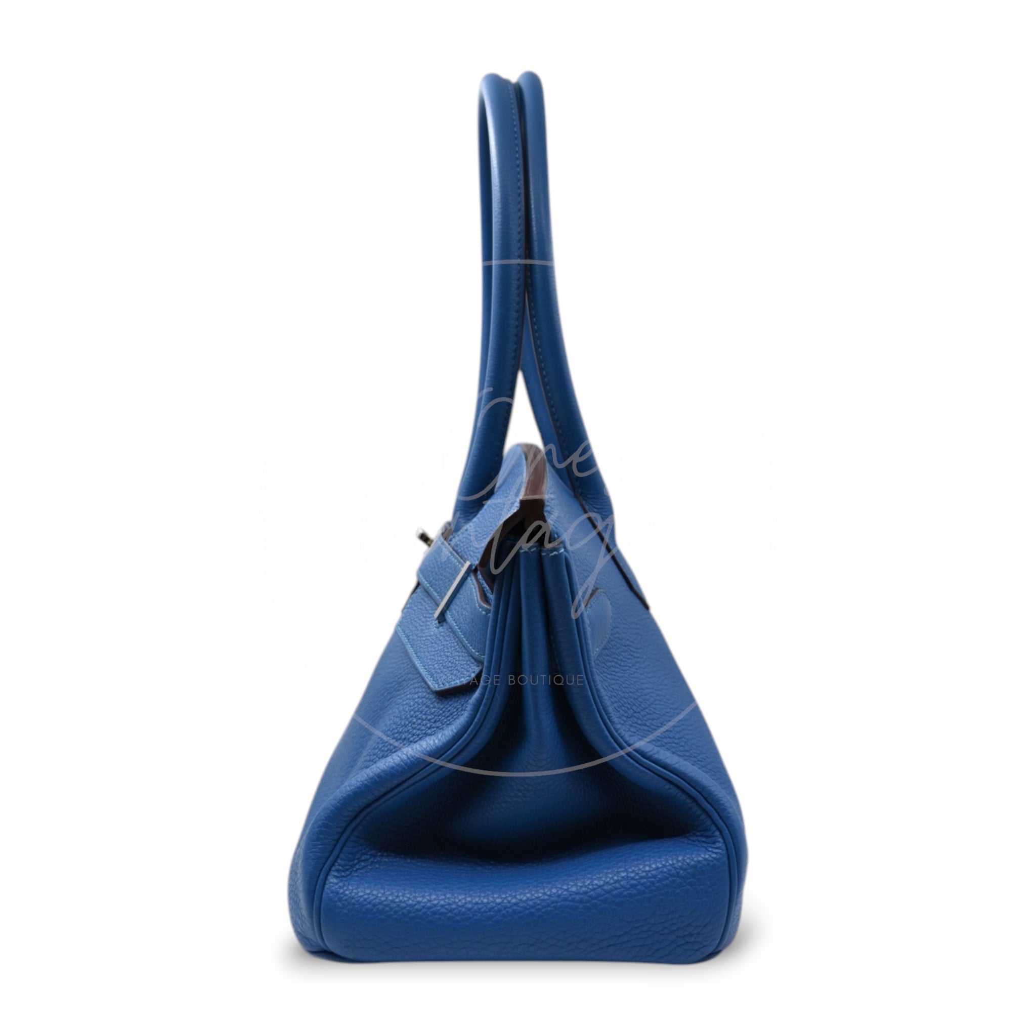 Hermes Birkin Shoulder Togo PHW Blue Royal Square O