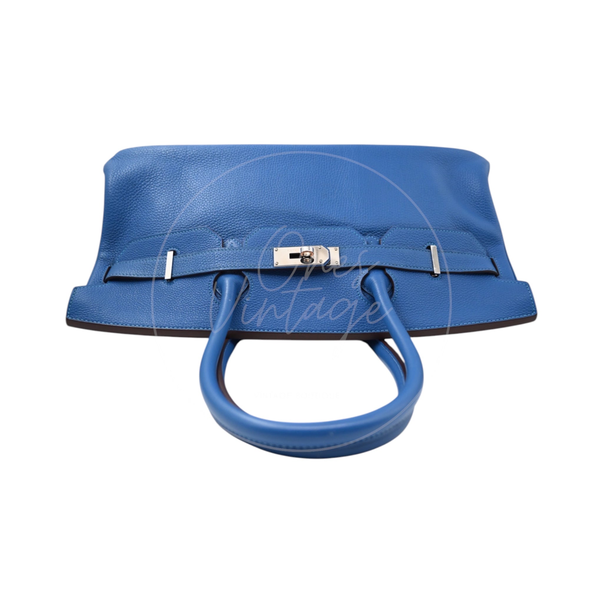 Hermes Birkin Shoulder Togo PHW Blue Royal Square O