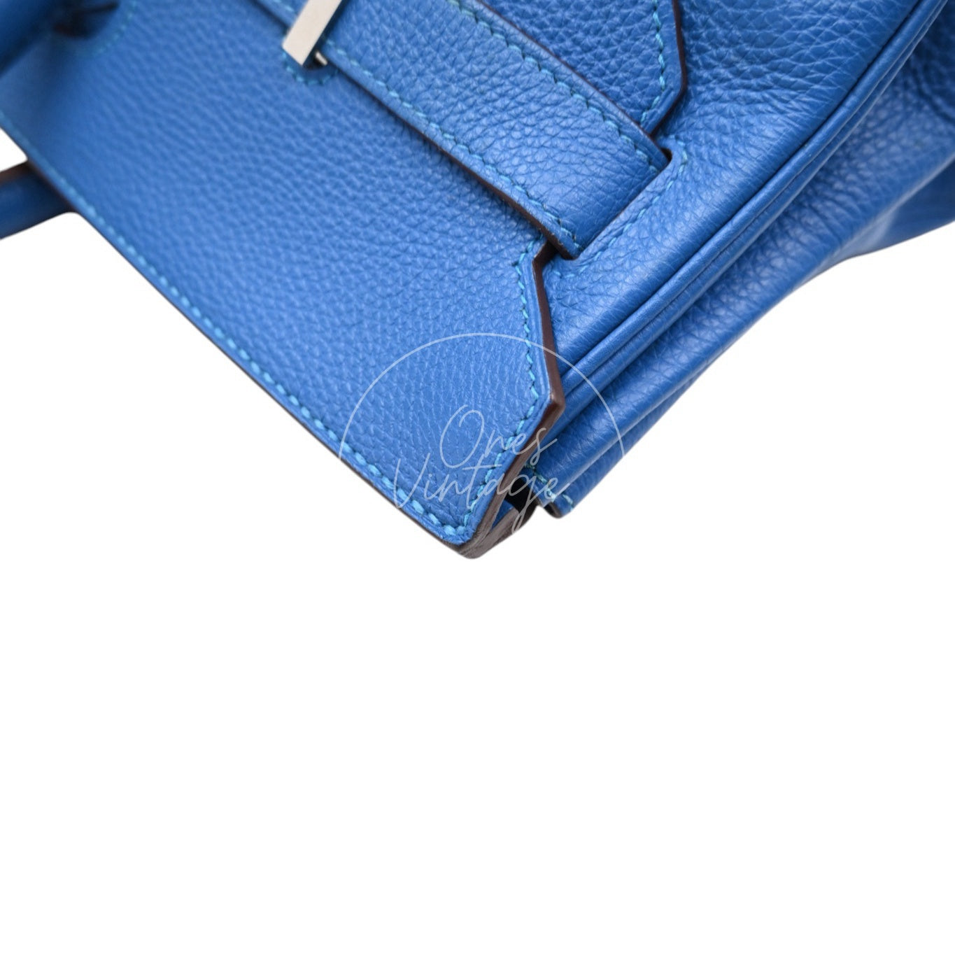 Hermes Birkin Shoulder Togo PHW Blue Royal Square O