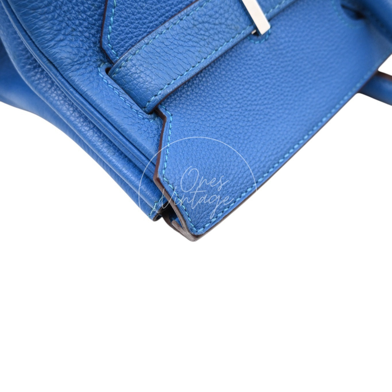 Hermes Birkin Shoulder Togo PHW Blue Royal Square O