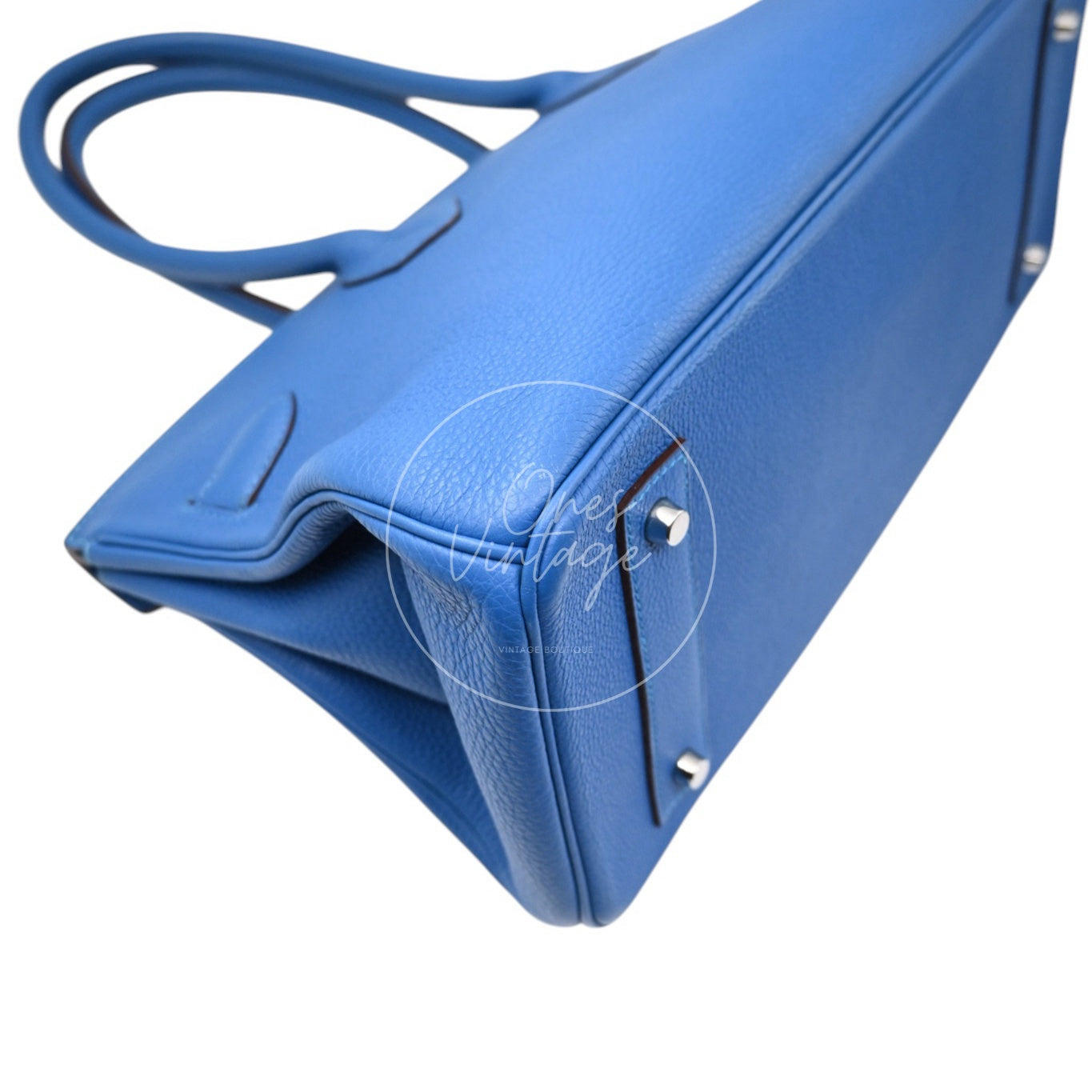 Hermes Birkin Shoulder Togo PHW Blue Royal Square O