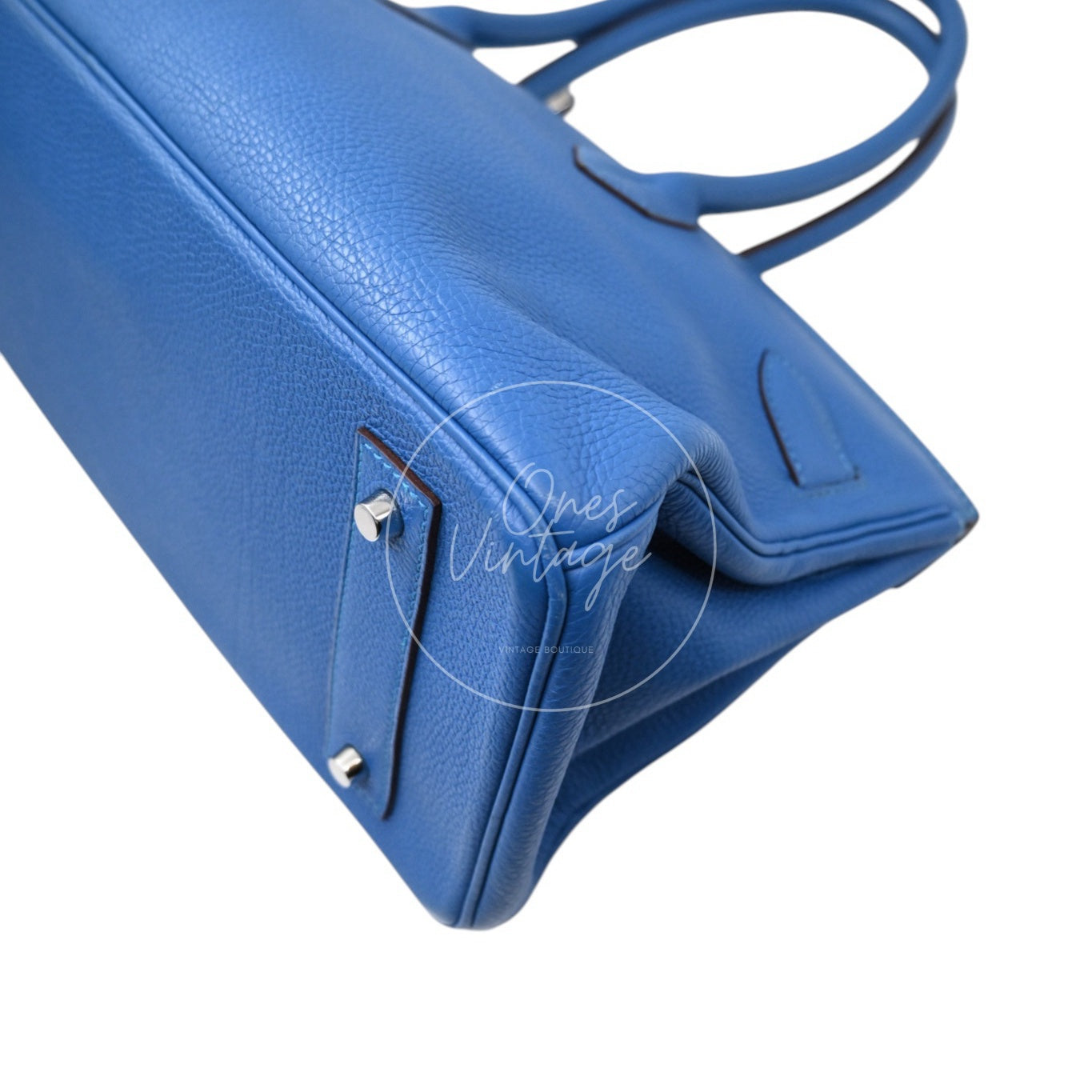 Hermes Birkin Shoulder Togo PHW Blue Royal Square O